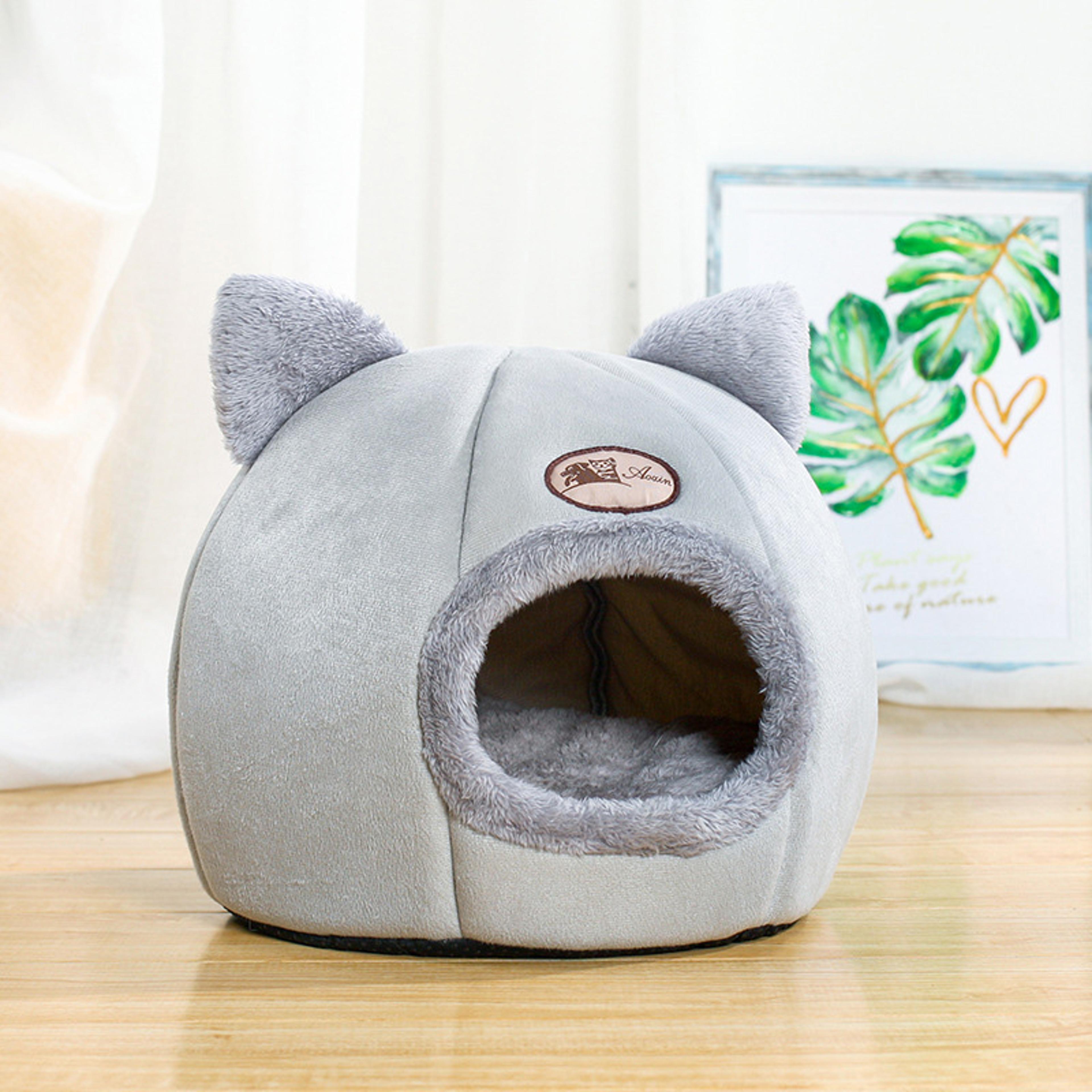Winter Cat Bed Cozy Deep Sleep Comfort Cave For Cats  Small Dogs Warm Pet Tent Nest With Non Slip B 7