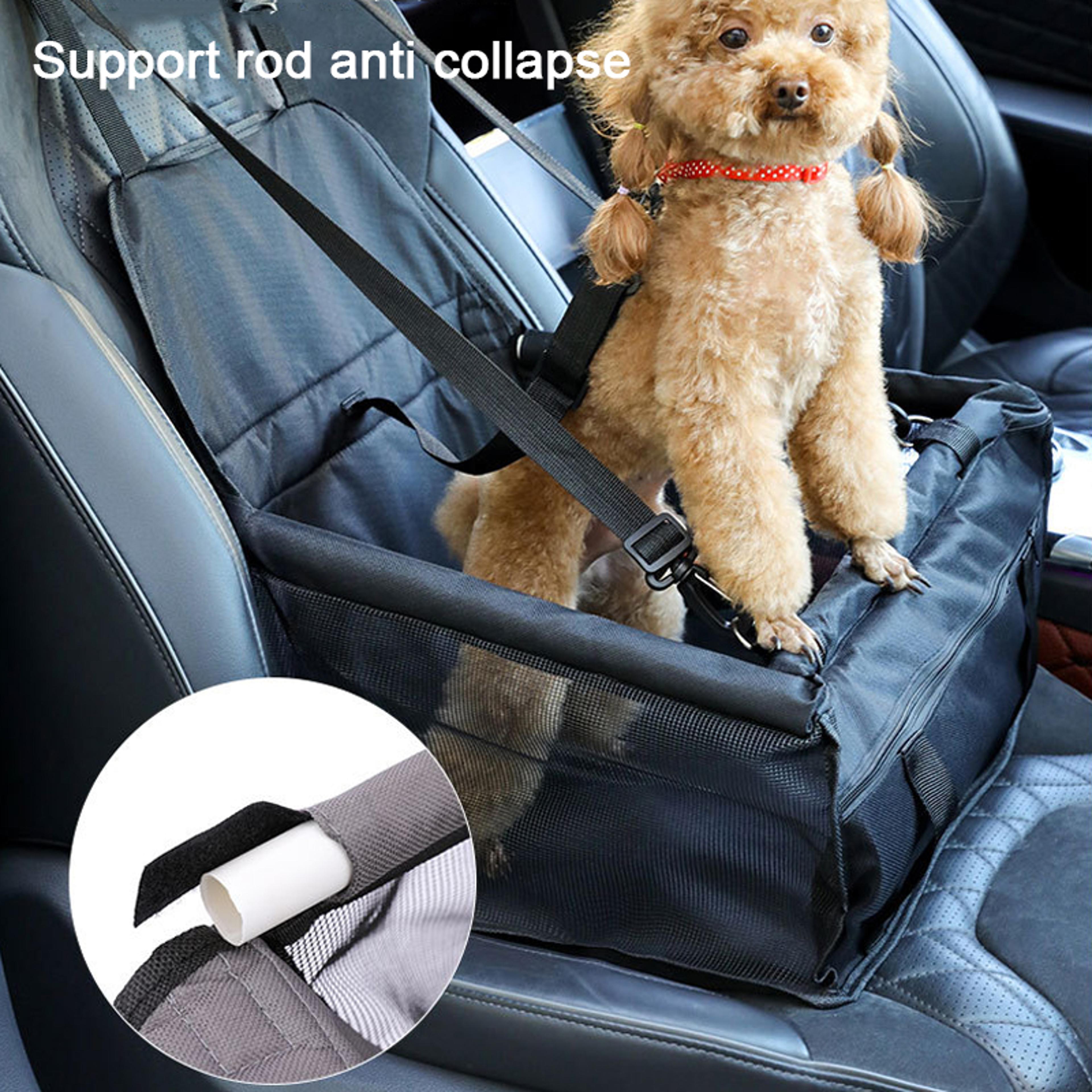 Premium Dog Car Seat Cover Foldable Travel Pet Booster With Safety Belt  Breathable Mesh 2