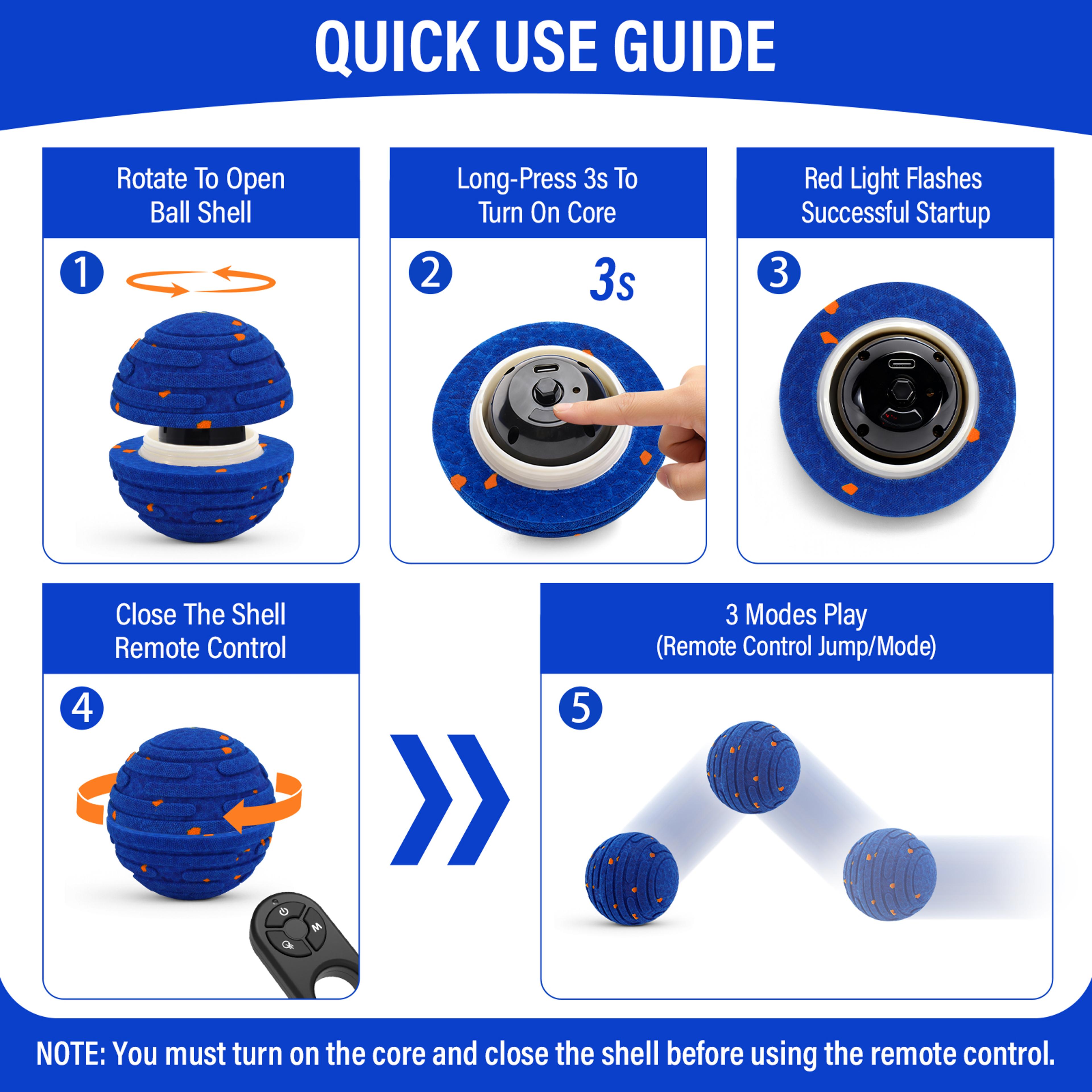 Dog Ball Indestructible Rechargeable Moving Toy For Aggressive Chewers 5