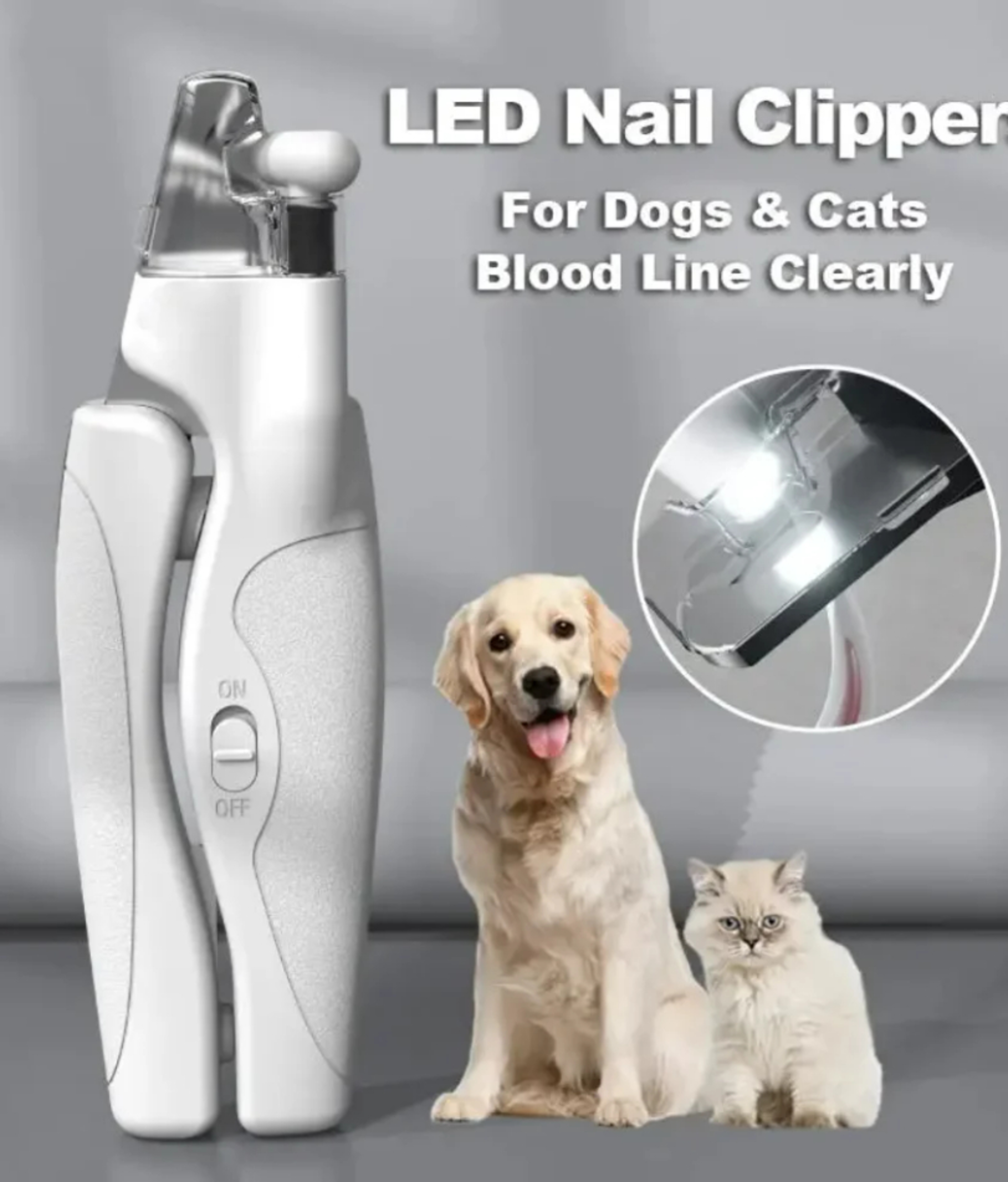 led pet nail clipper for dogs & cats safe bloodline nail trimmer & grooming scissors tool