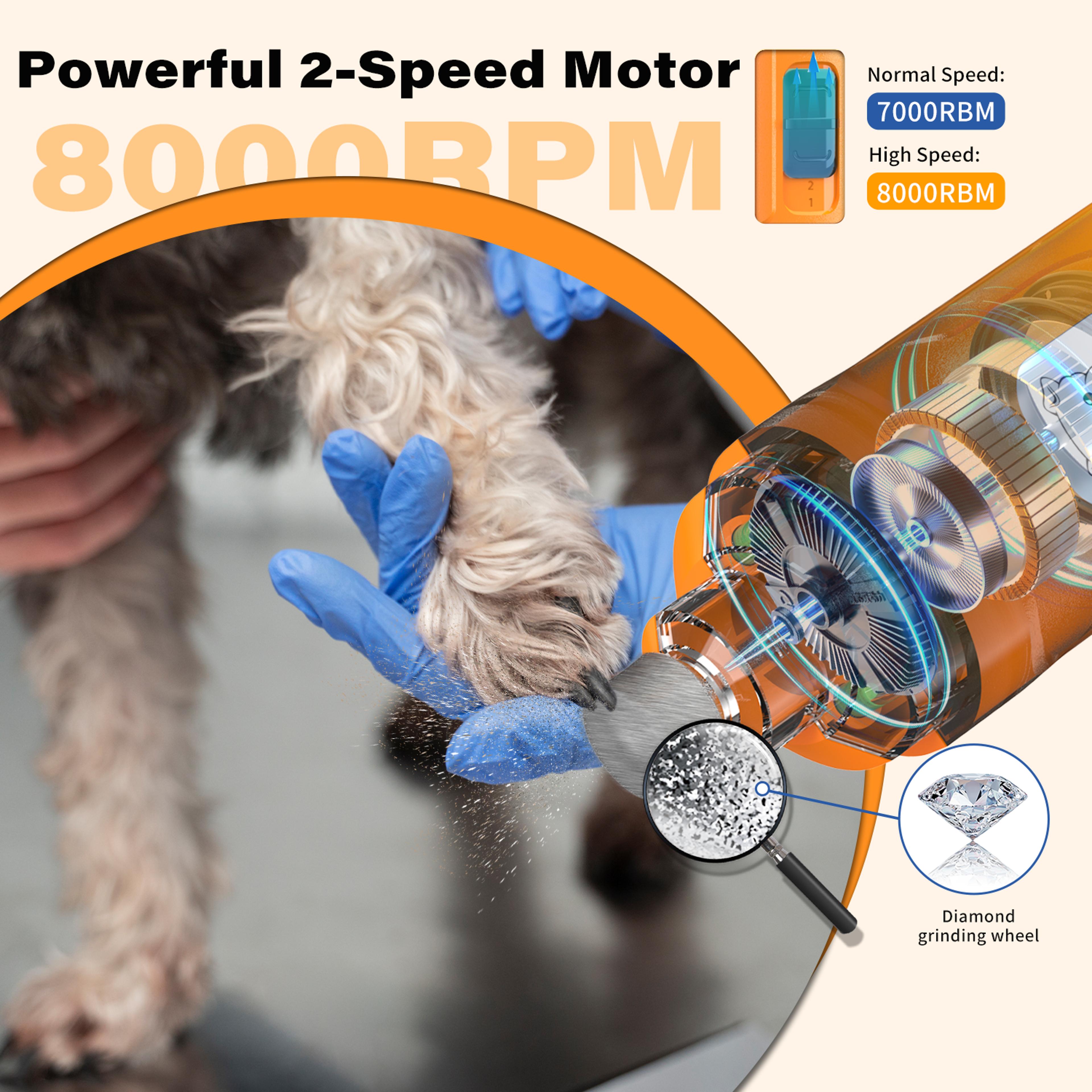 Professional Rechargeable Pet Nail Grinder With LED Light  Quiet 2 Speed Electric Trimmer 2
