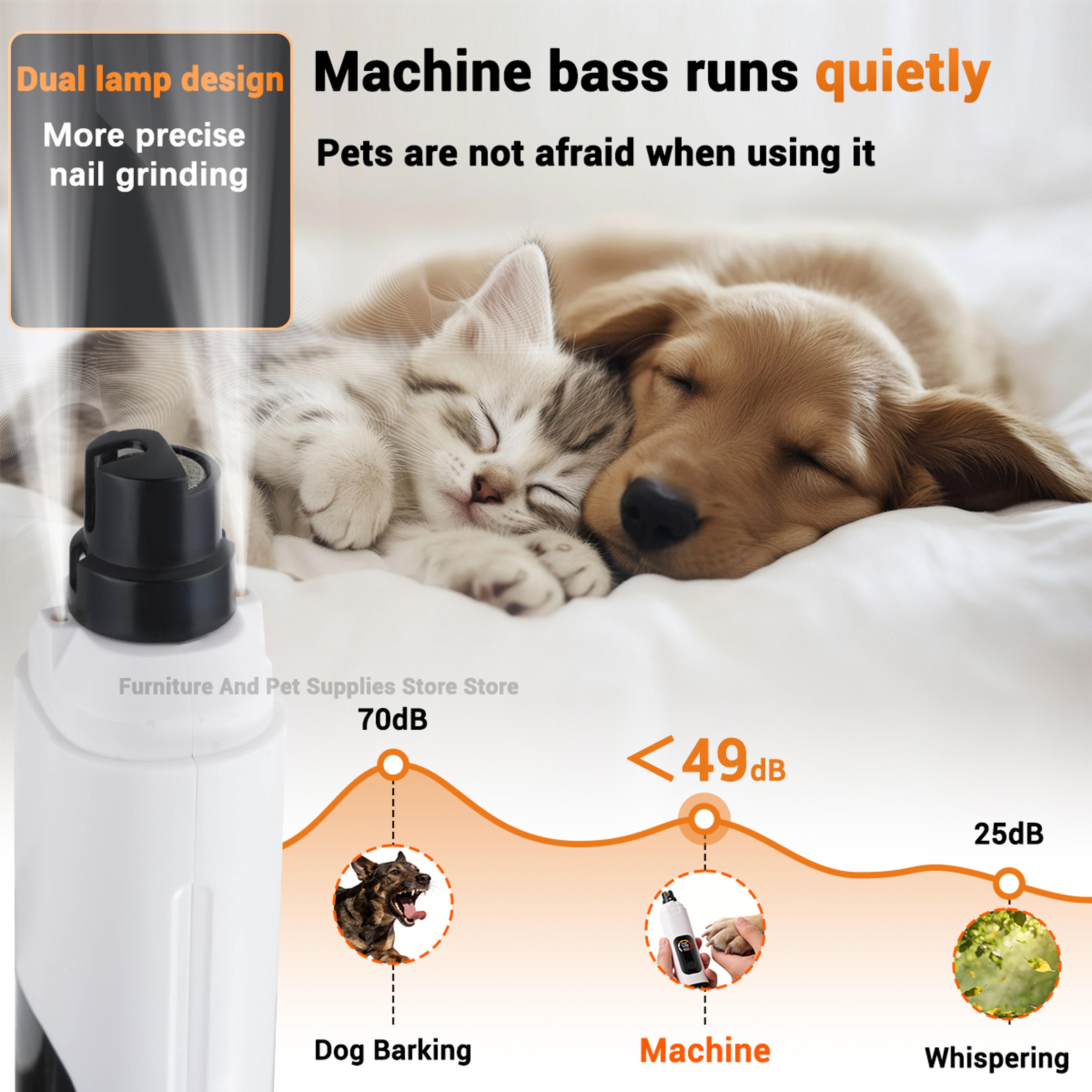 PawPerfect 6 Speed Pet Nail Grinder LED Rechargeable Quiet Dog Claw Trimmer  Grooming Clipper 2