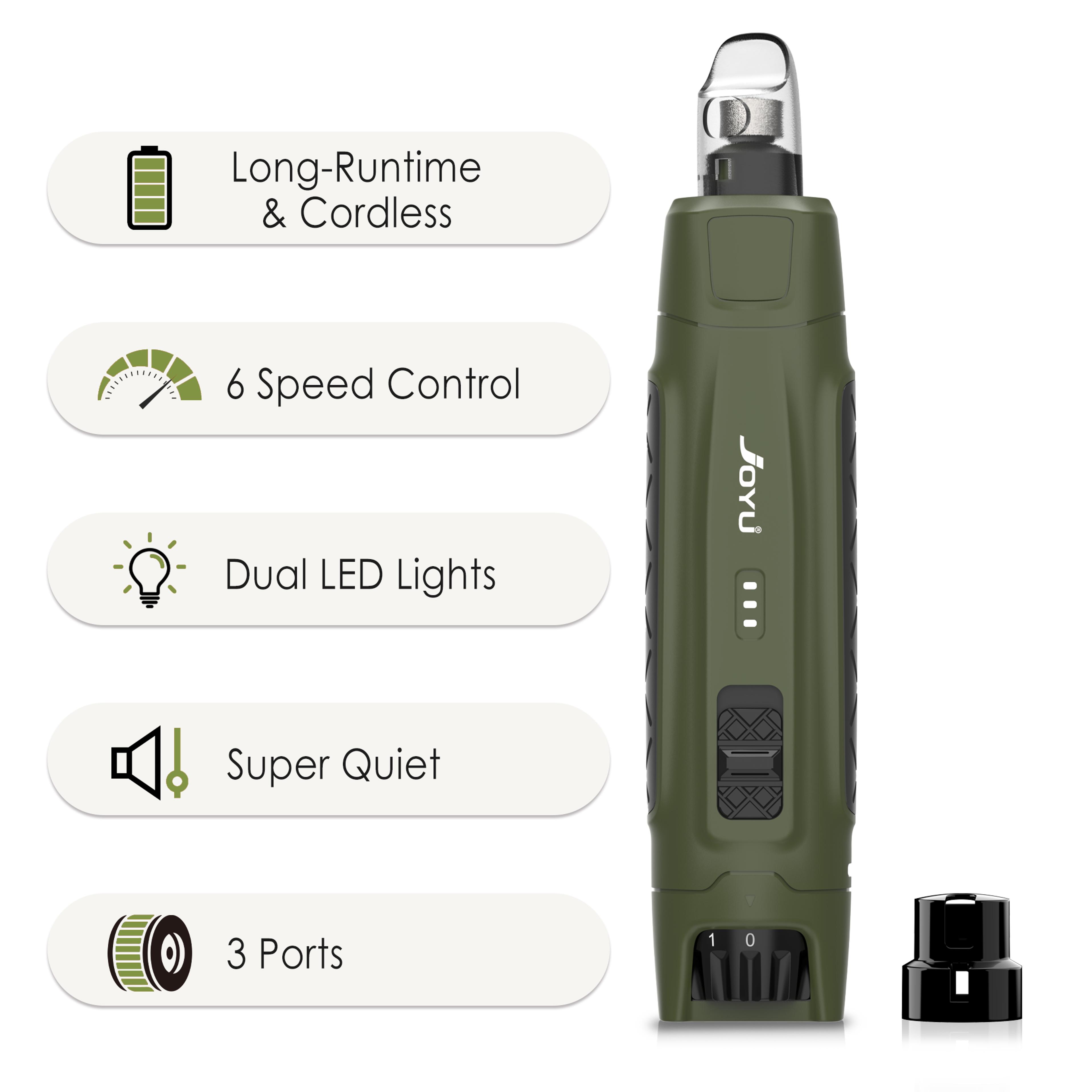 6 Speed Quiet Pet Nail Grinder  Dog Nail Trimmer With Dual LED Lights 6