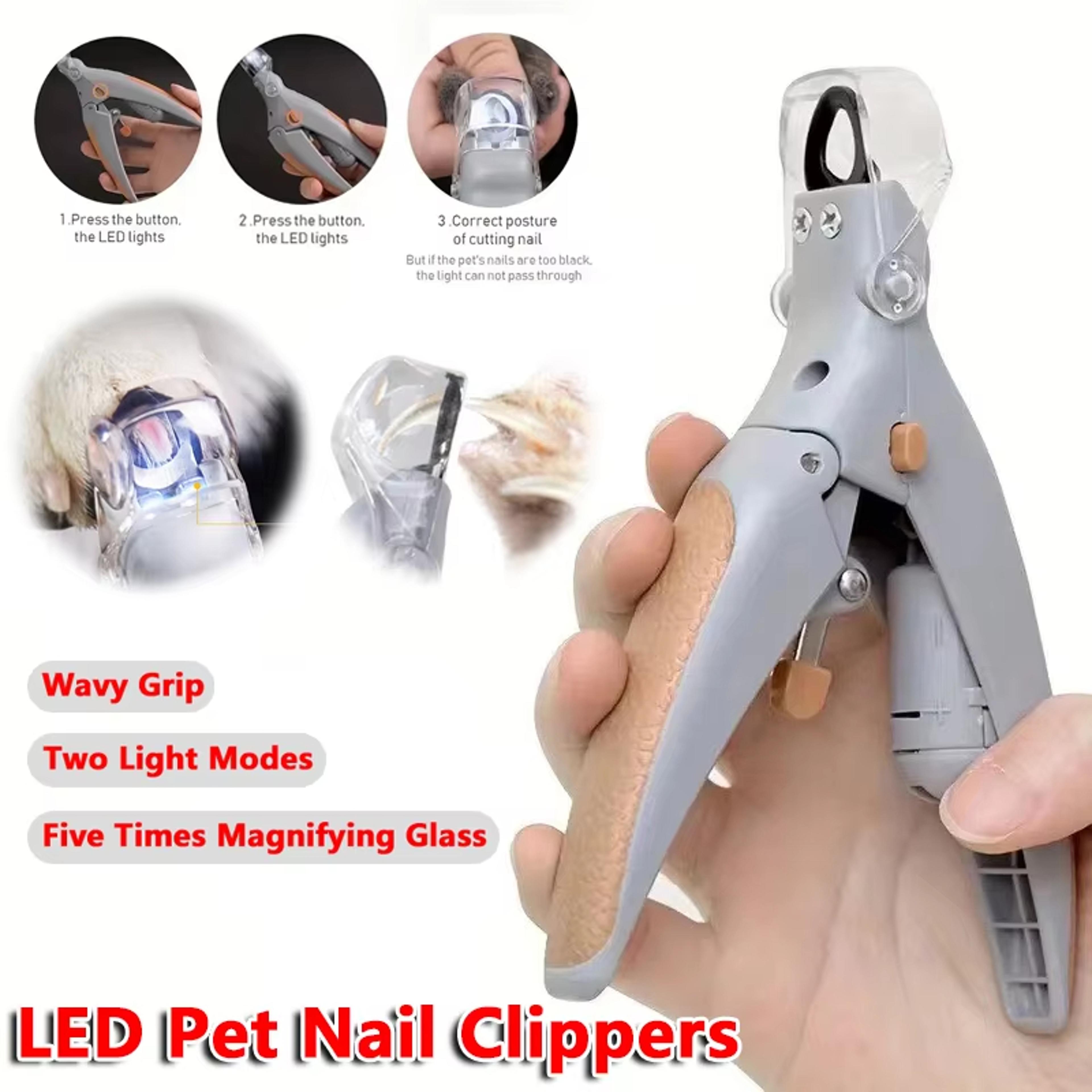 led pet nail clipper for cats & dogs safe precision grooming tool