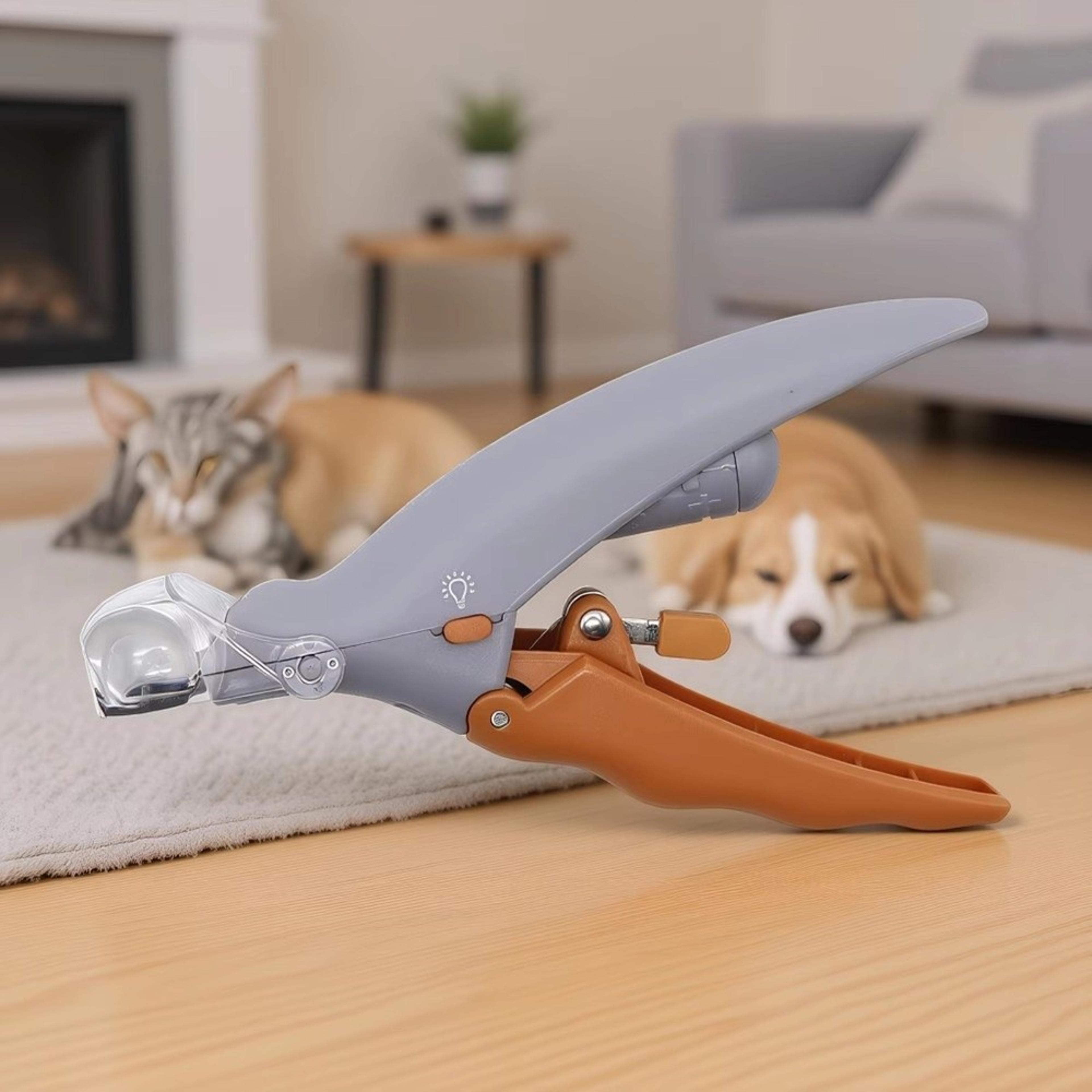 led pet nail clippers with 5x magnifier for safe dog & cat grooming