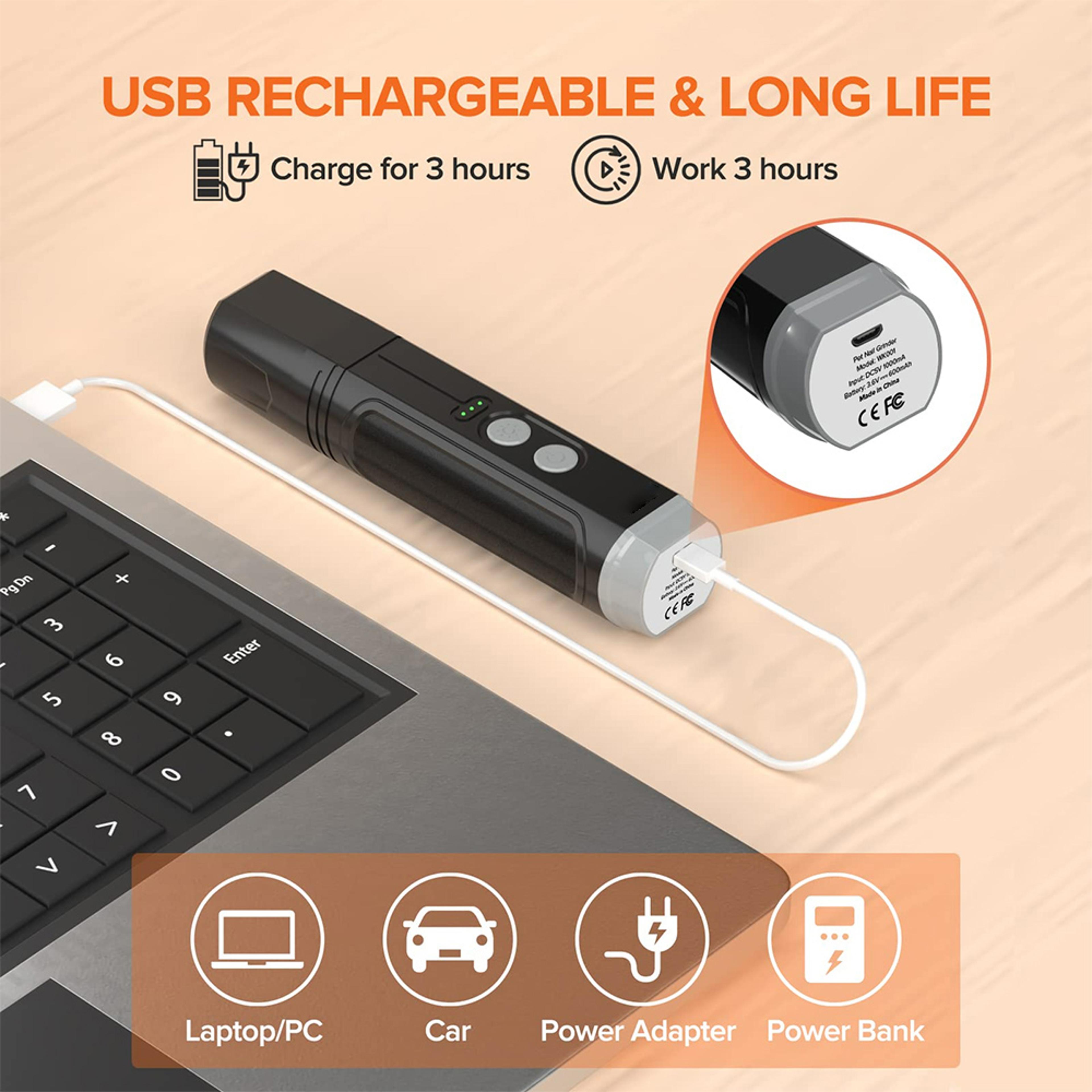 Quiet Rechargeable Pet Nail Grinder With LED Light For Dogs  Cats 2