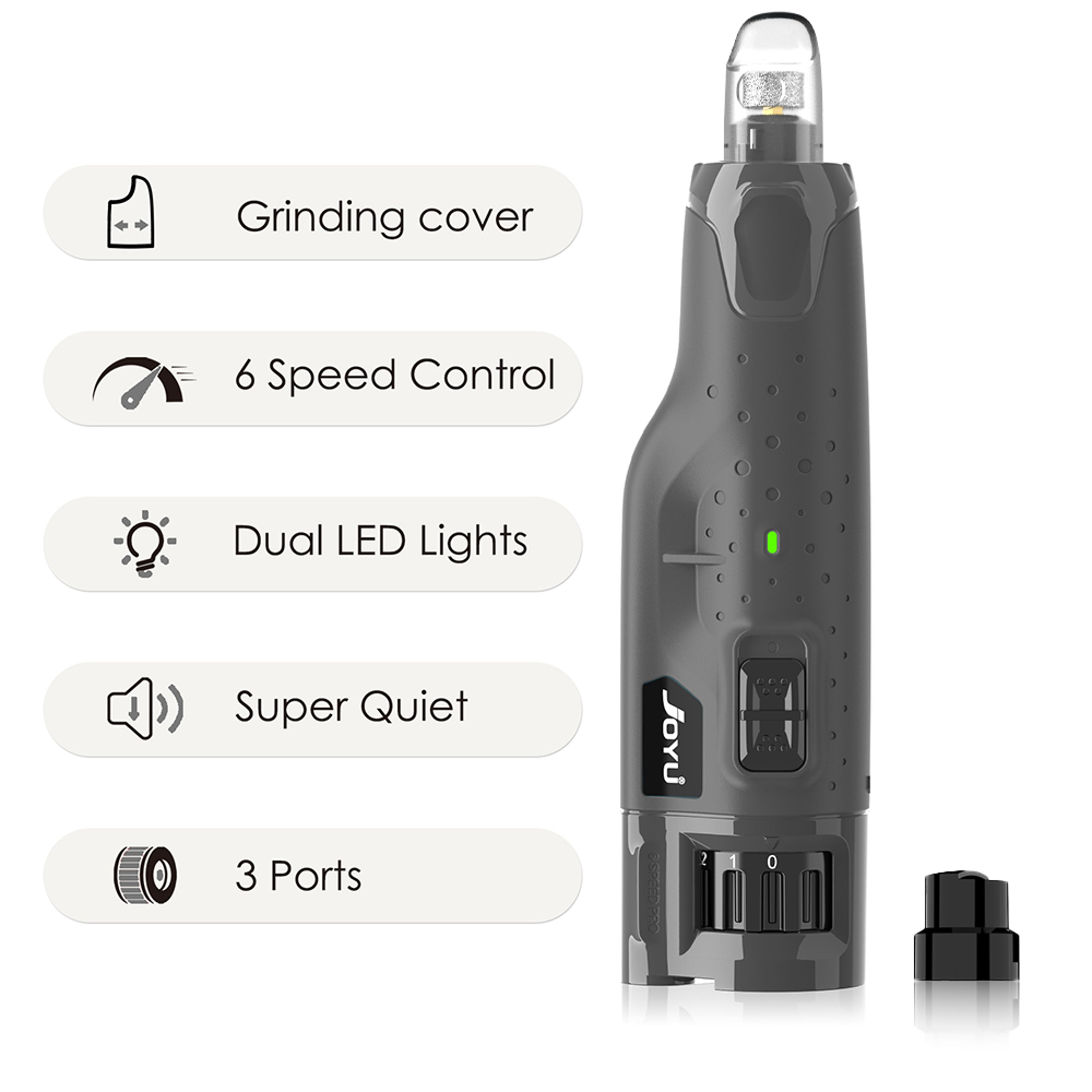 PawGlow Pro Dog Nail Grinder With LED Lights  6Speed Quiet Grooming System 9