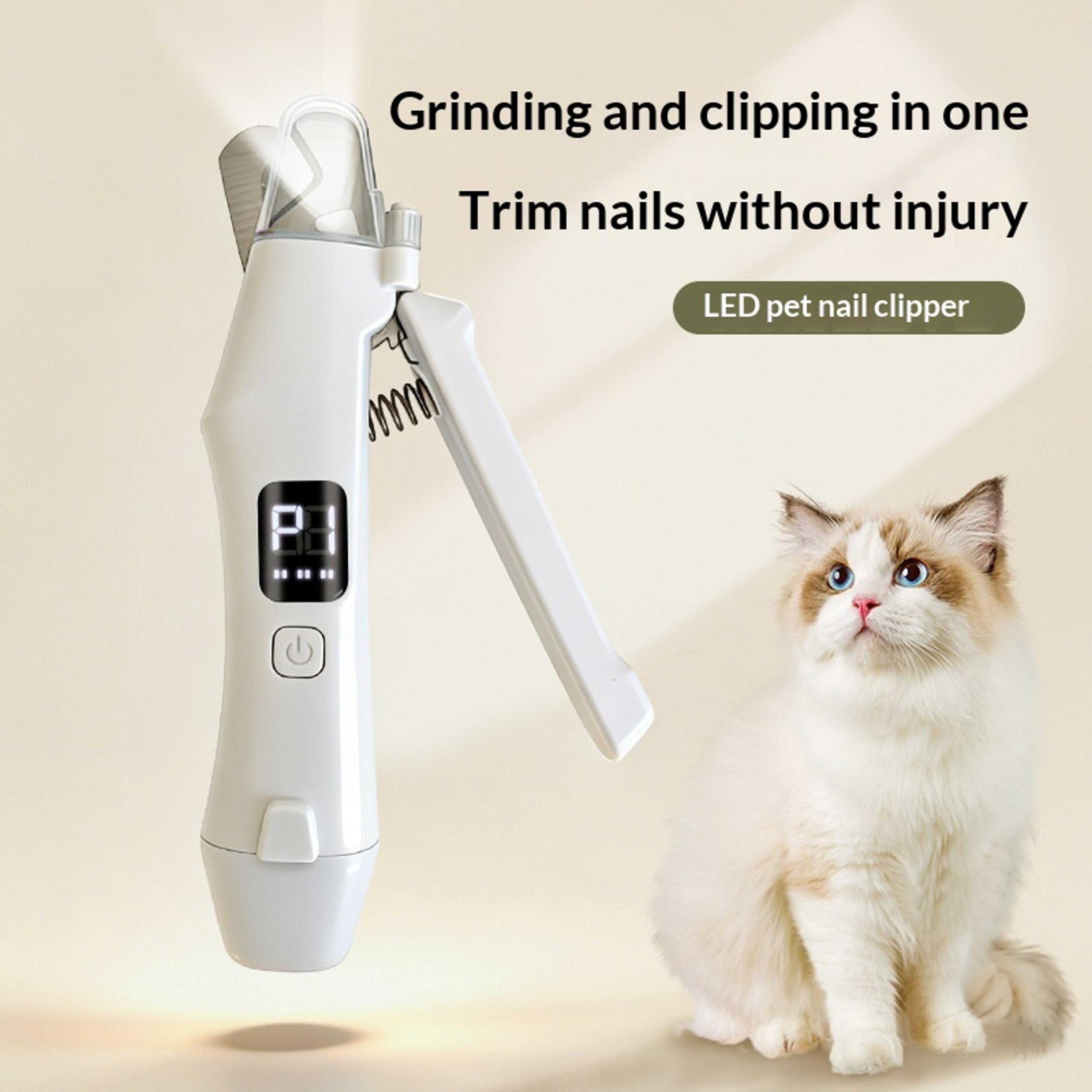 pet nail grinder & dog nail clippers with led light and smart display