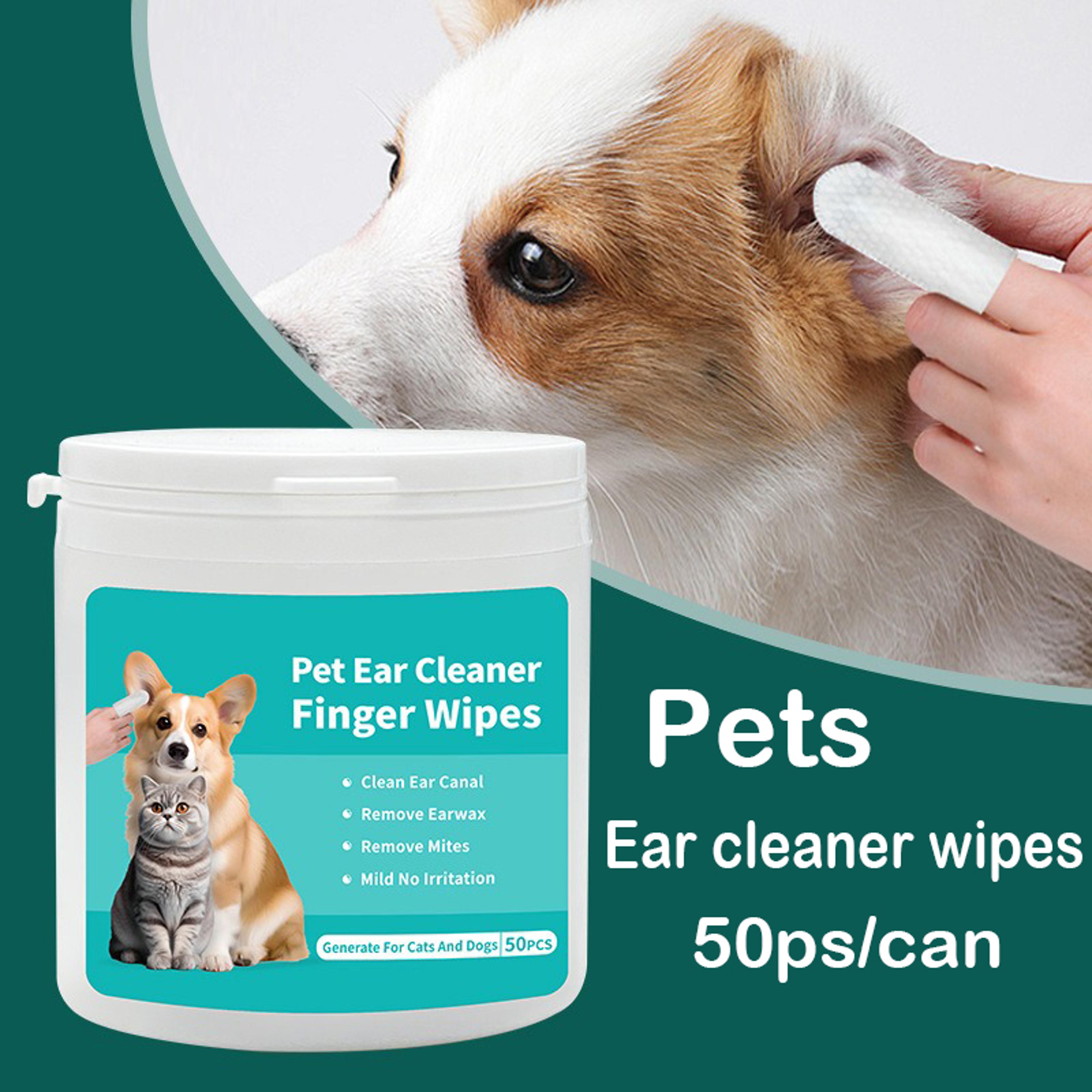 Premium Pet Ear Cleaning Finger Wipes For Cats  Dogs Gentle Ear Care  Mite Removal 1
