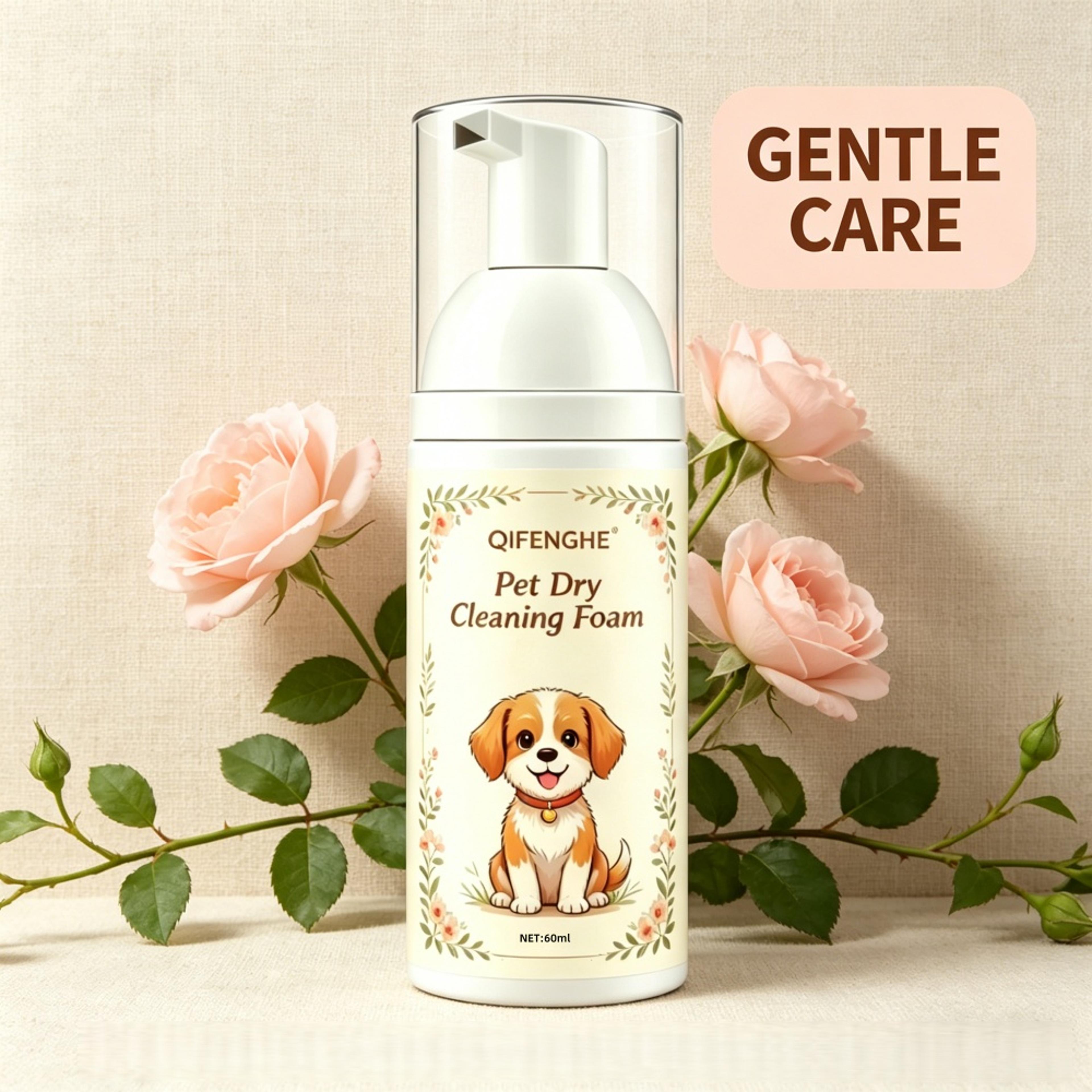 Waterless Dog Shampoo Foam 60ml NoRinse Pet Grooming Cleaner 2