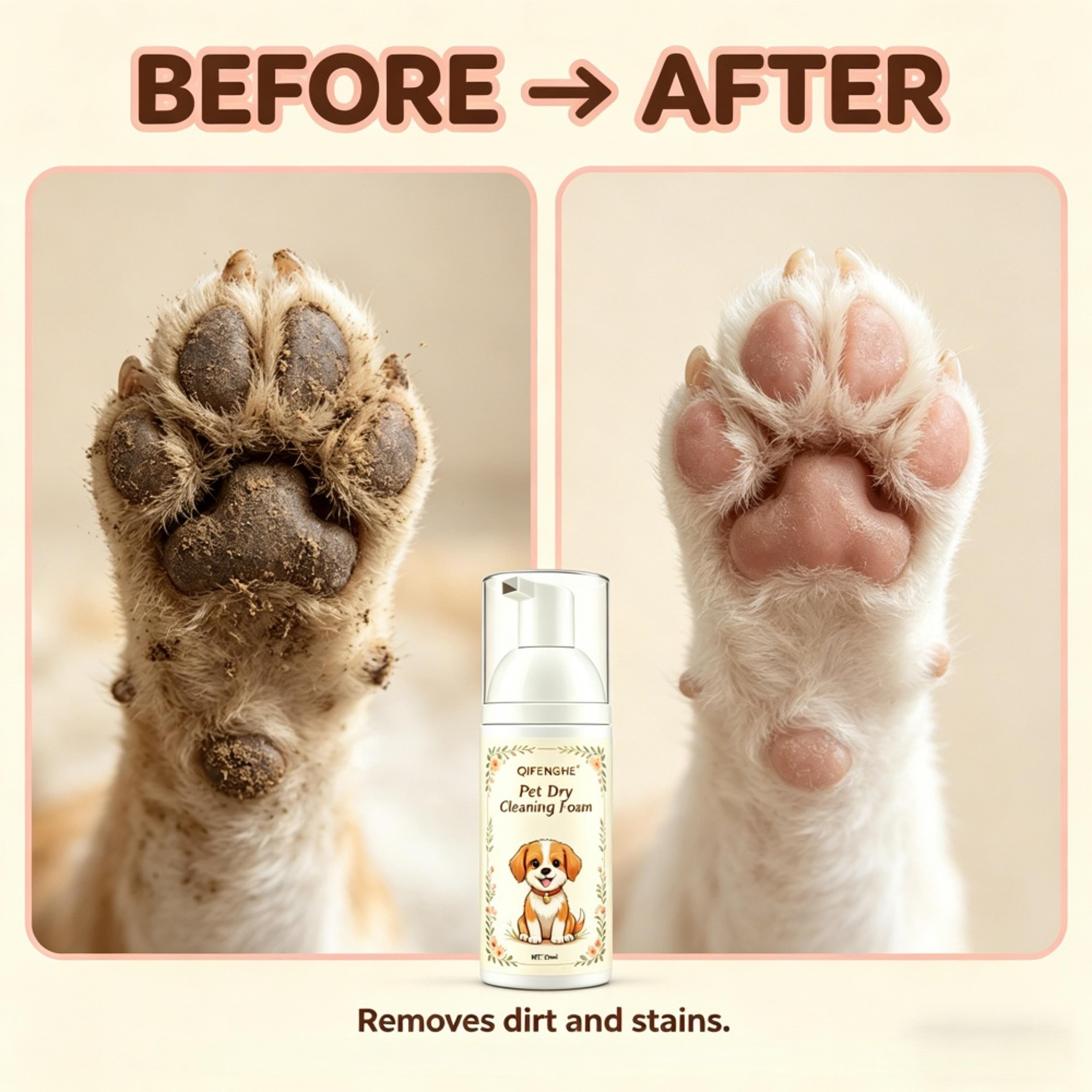 Waterless Dog Shampoo Foam 60ml NoRinse Pet Grooming Cleaner 1