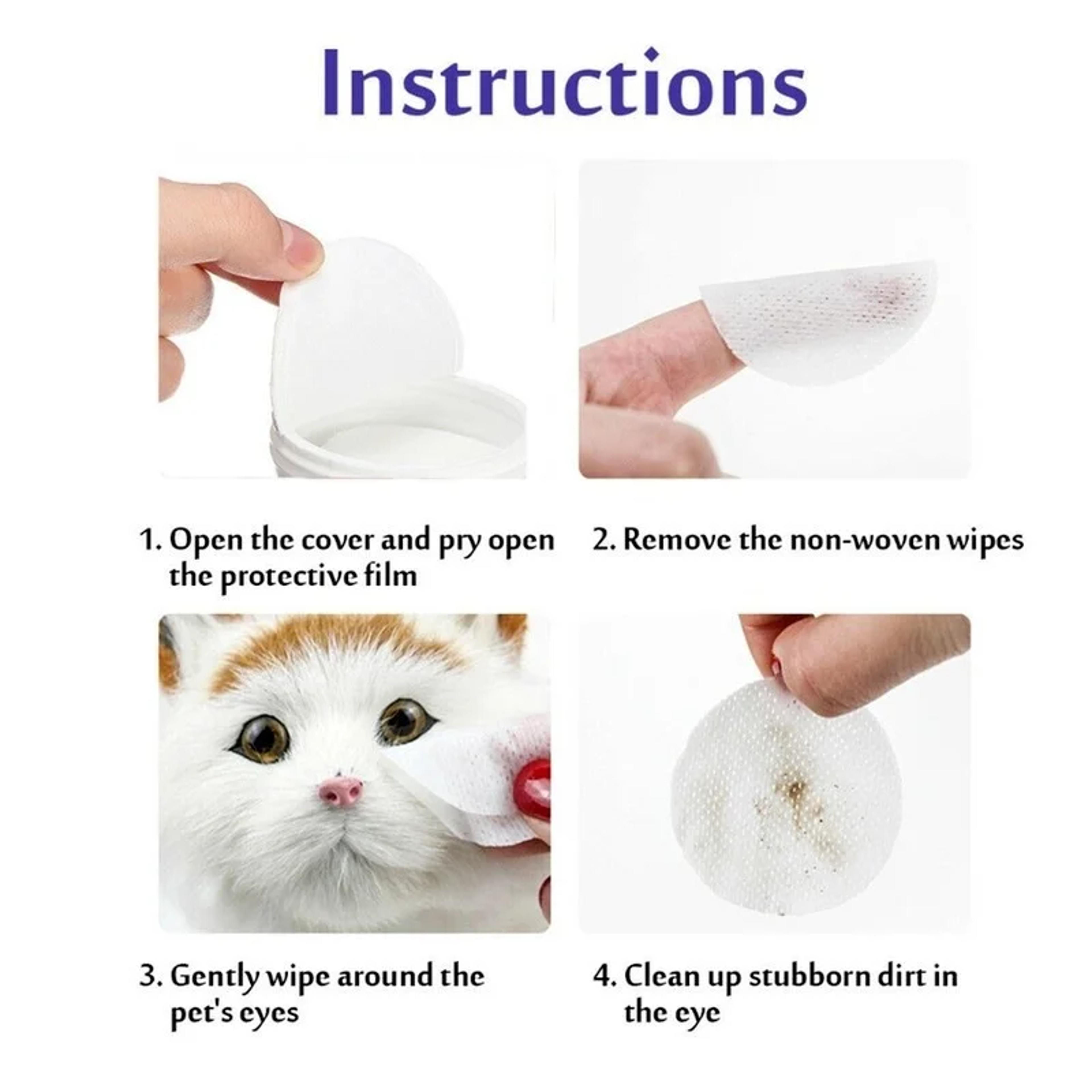 Gentle Pet Eye Wipes 130 Pack Dog  Cat Tear Stain Remover Cleaning Wipes 4