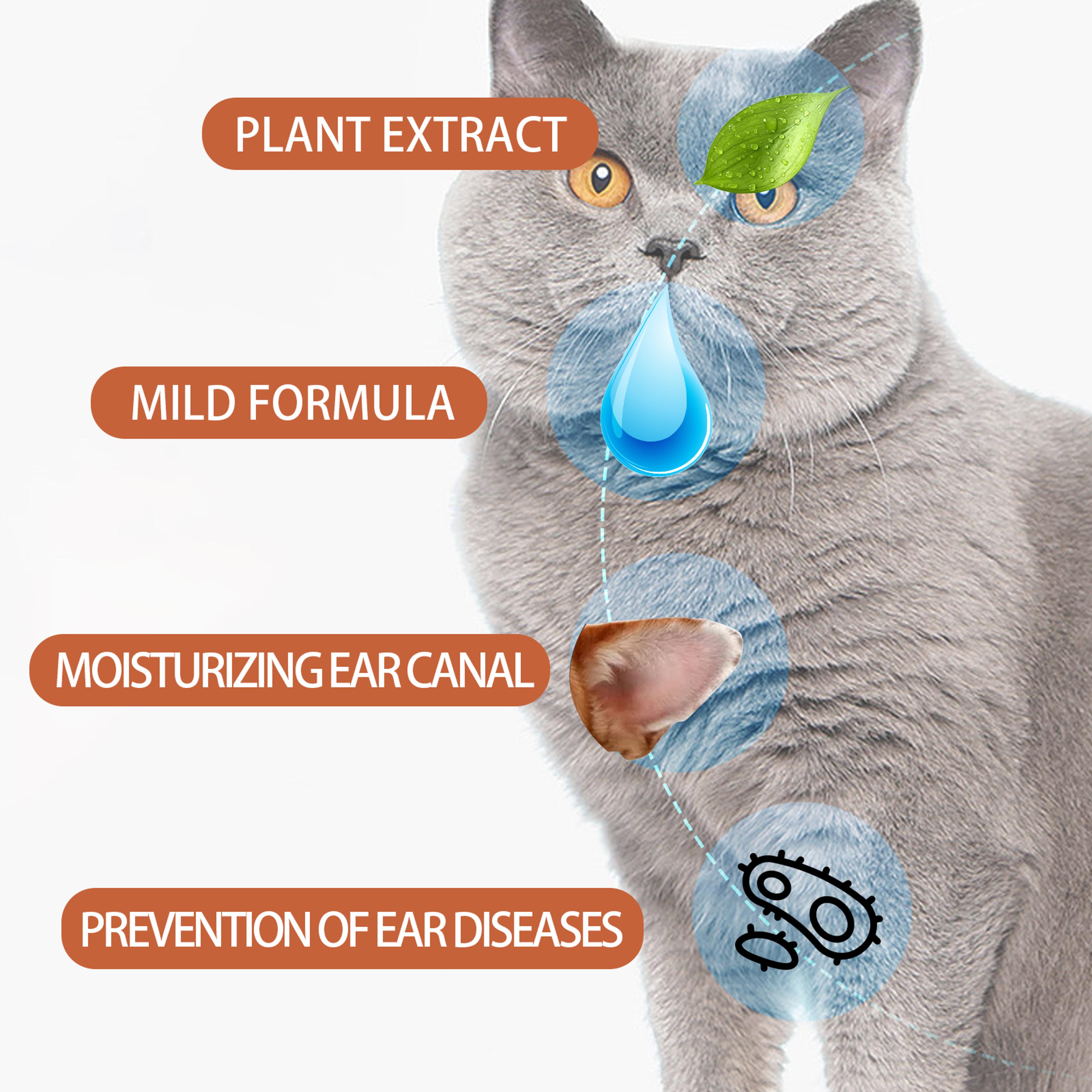 Ear Relief Drops For Cats  Dogs Ear Mite  Wax Cleaning Formula 50ml 1