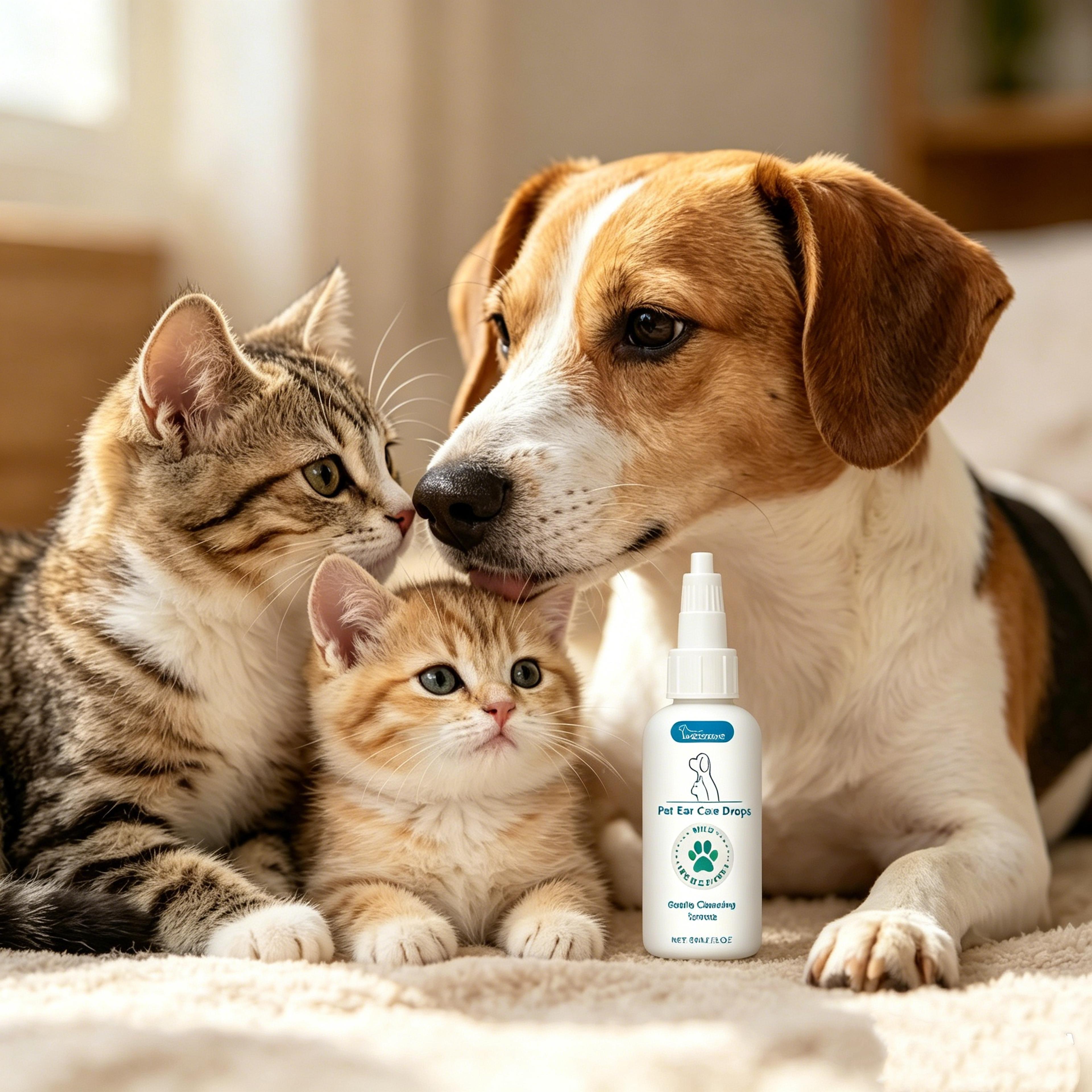Pet Ear Cleaner Drops For Dogs  Cats Odor Control Dandruff Relief 2