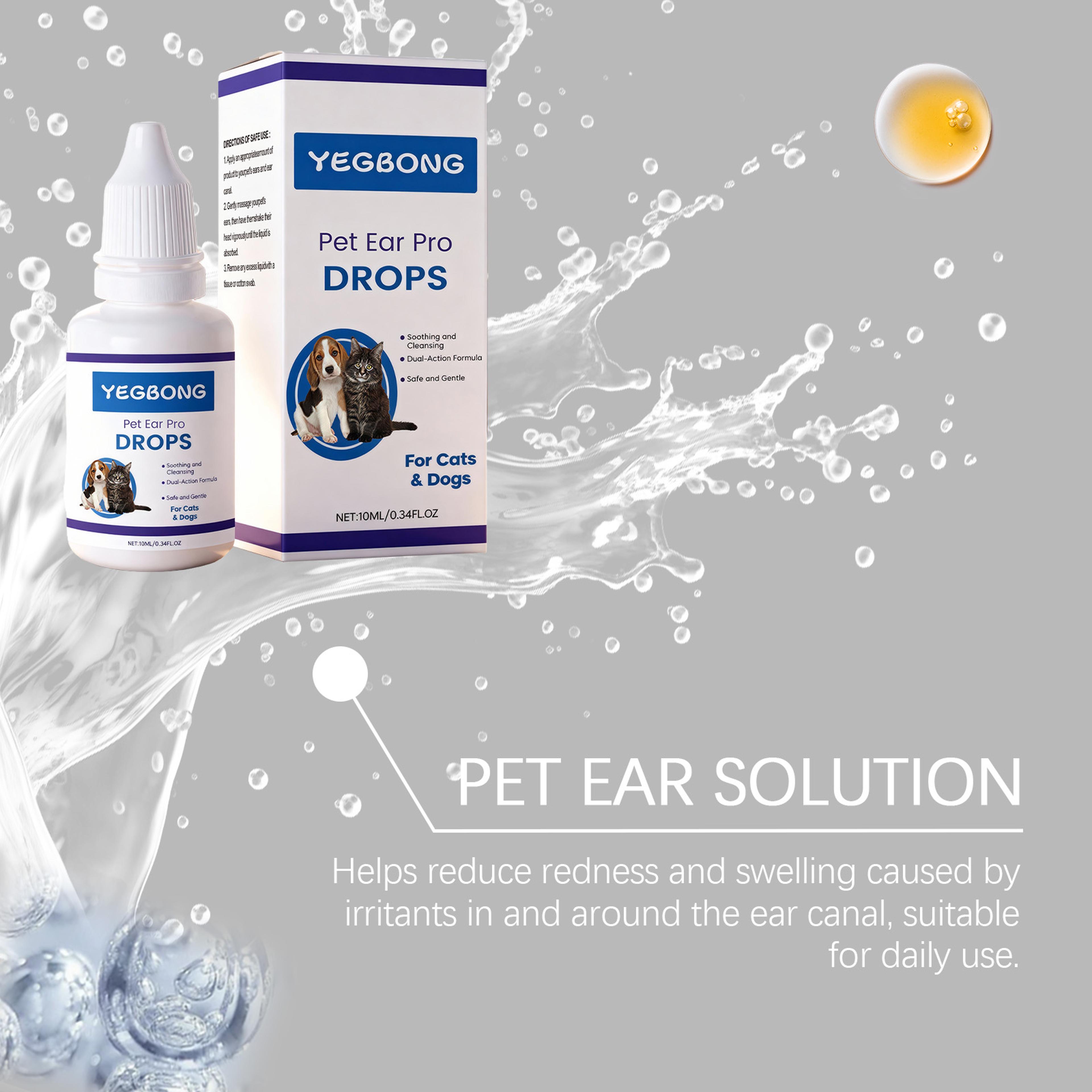 Pet Ear Pro Drops For Dogs  Cats Ear Wax Cleaner Odor  Itch Relief Ear Care Solution 5