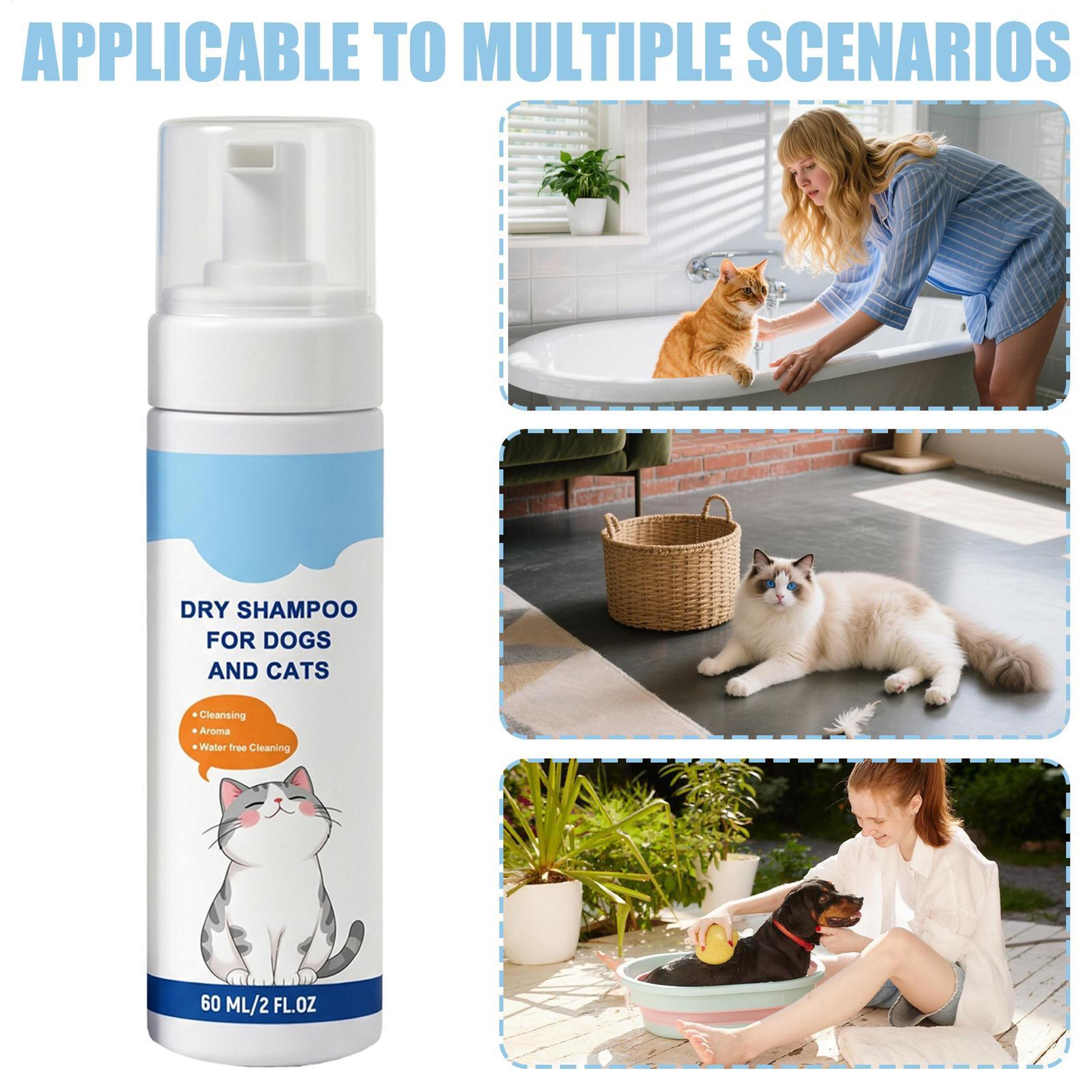 Portable Waterless Dog Shampoo No Rinse Pet Cleaning Foam 60ml Travel Grooming Solution 3