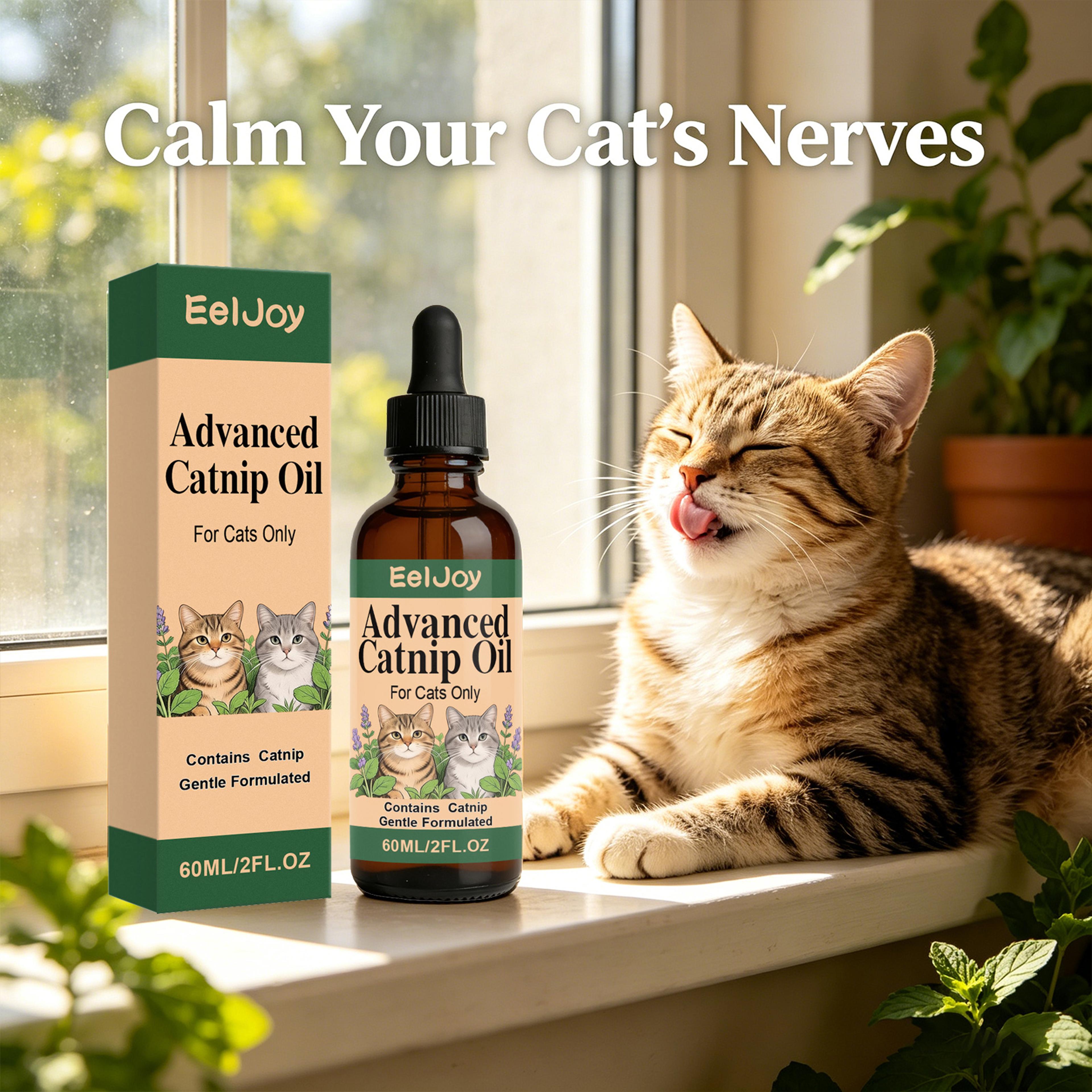 Natural Cat Calming Catnip Oil Drops For Cat Anxiety Relief Stress Reduction  Behavioral Balance 3