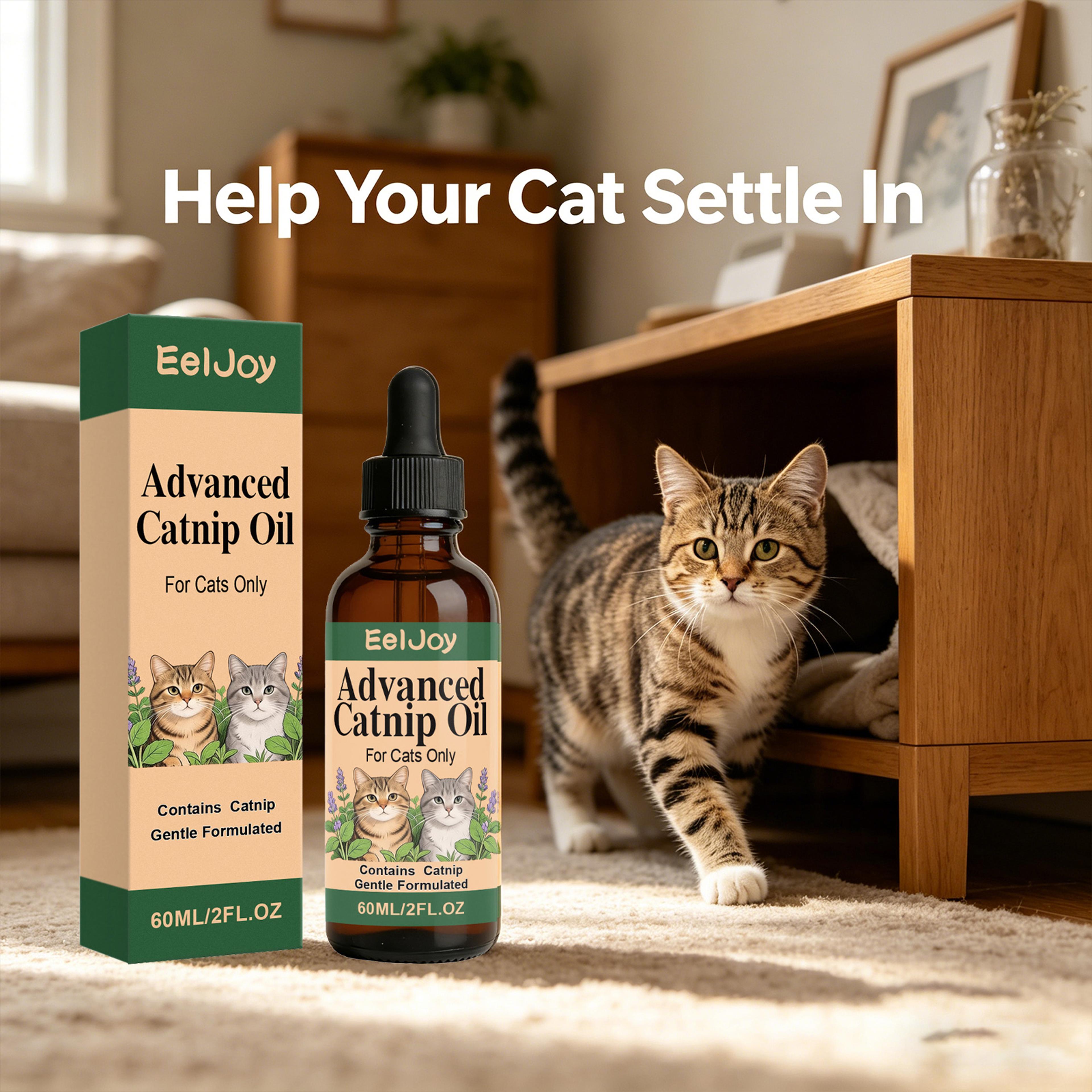 Natural Cat Calming Catnip Oil Drops For Cat Anxiety Relief Stress Reduction  Behavioral Balance 4