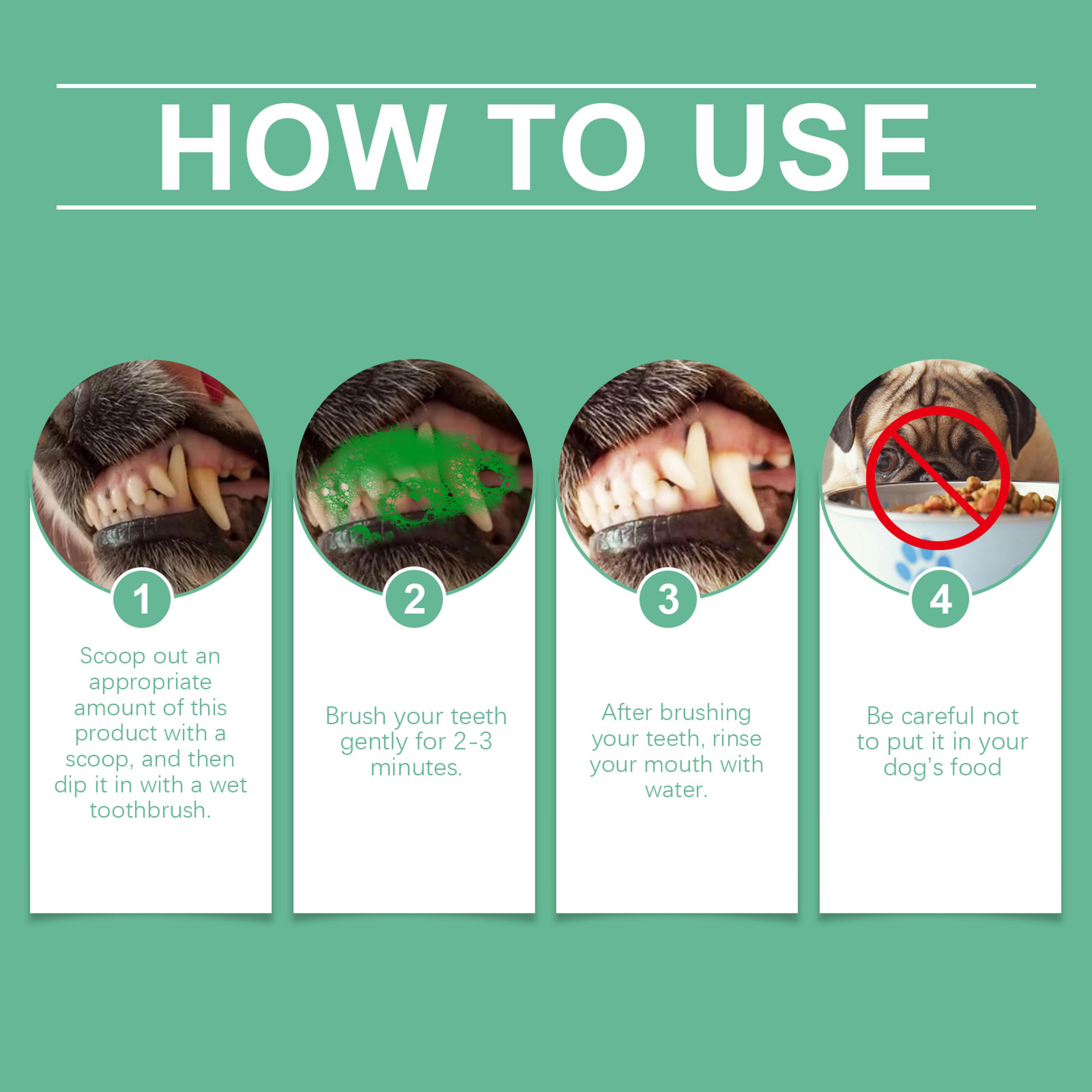 Dog Teeth Cleaning Powder For Plaque  Bad Breath Control Pet Dental Care Oral Hygiene Solution 4