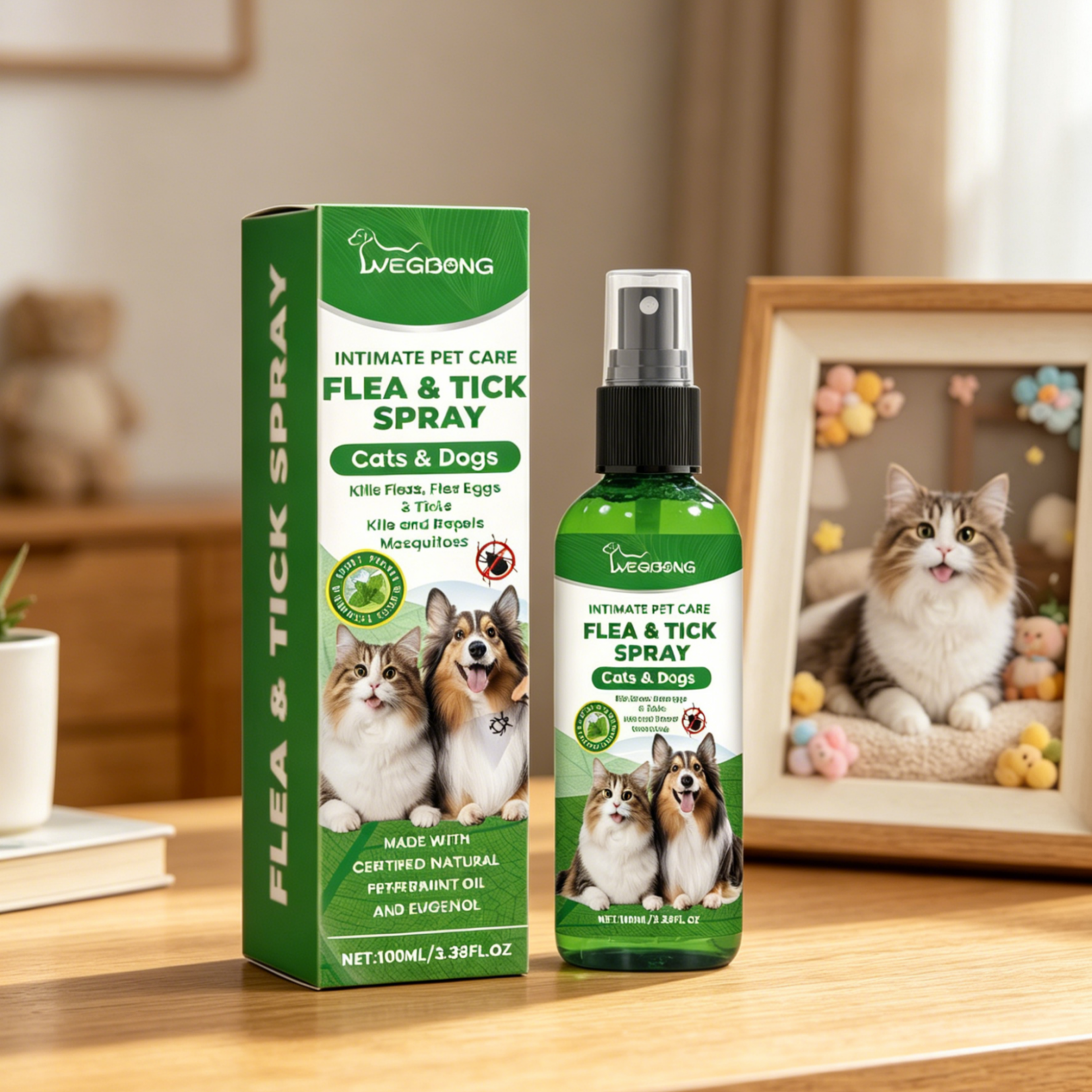 Natural Flea And Tick Spray For Dogs  Pets Long Lasting Insect Repellent Treatment 1