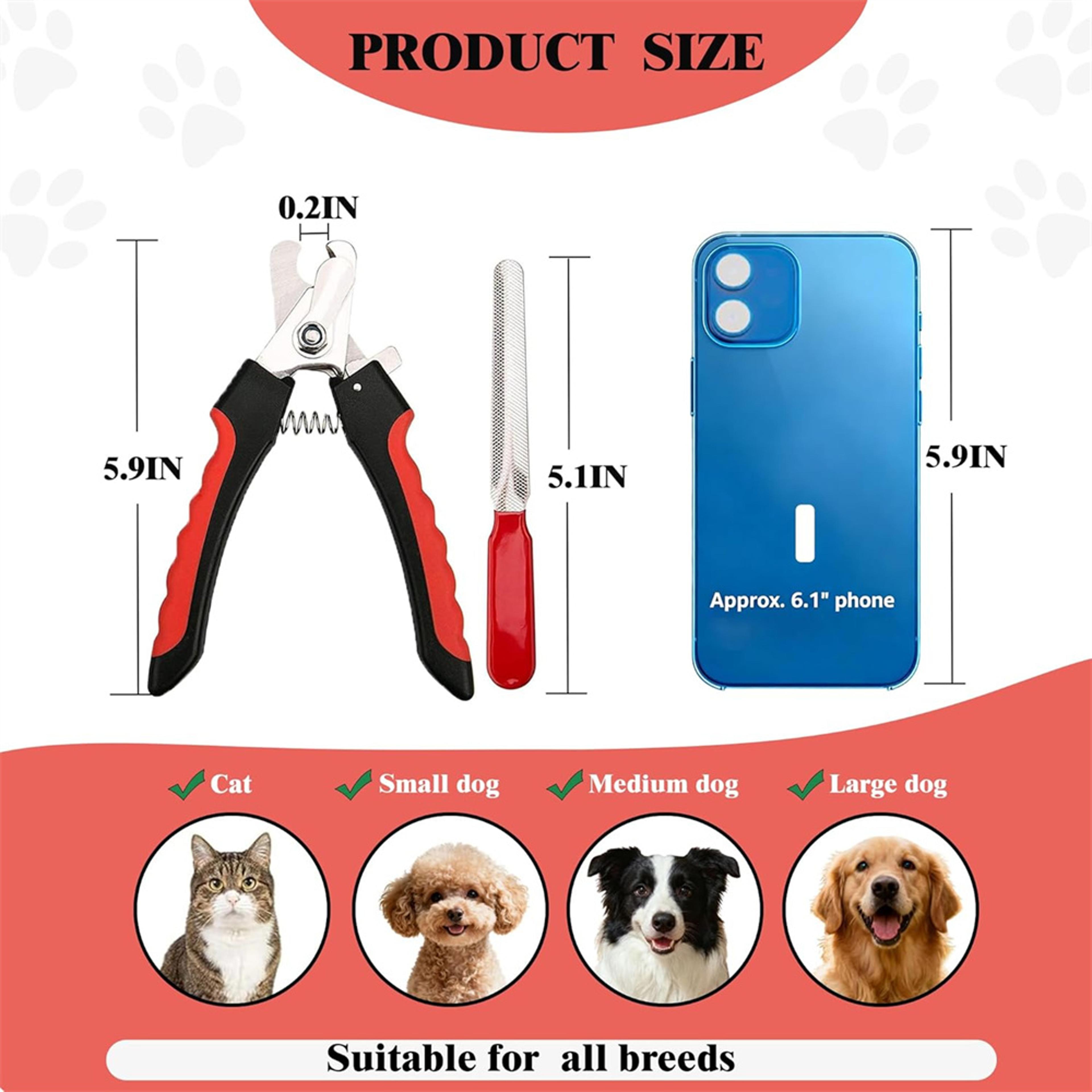 Safe Paws Professional Cat Nail Clippers  Pet Grooming Trimmer 3