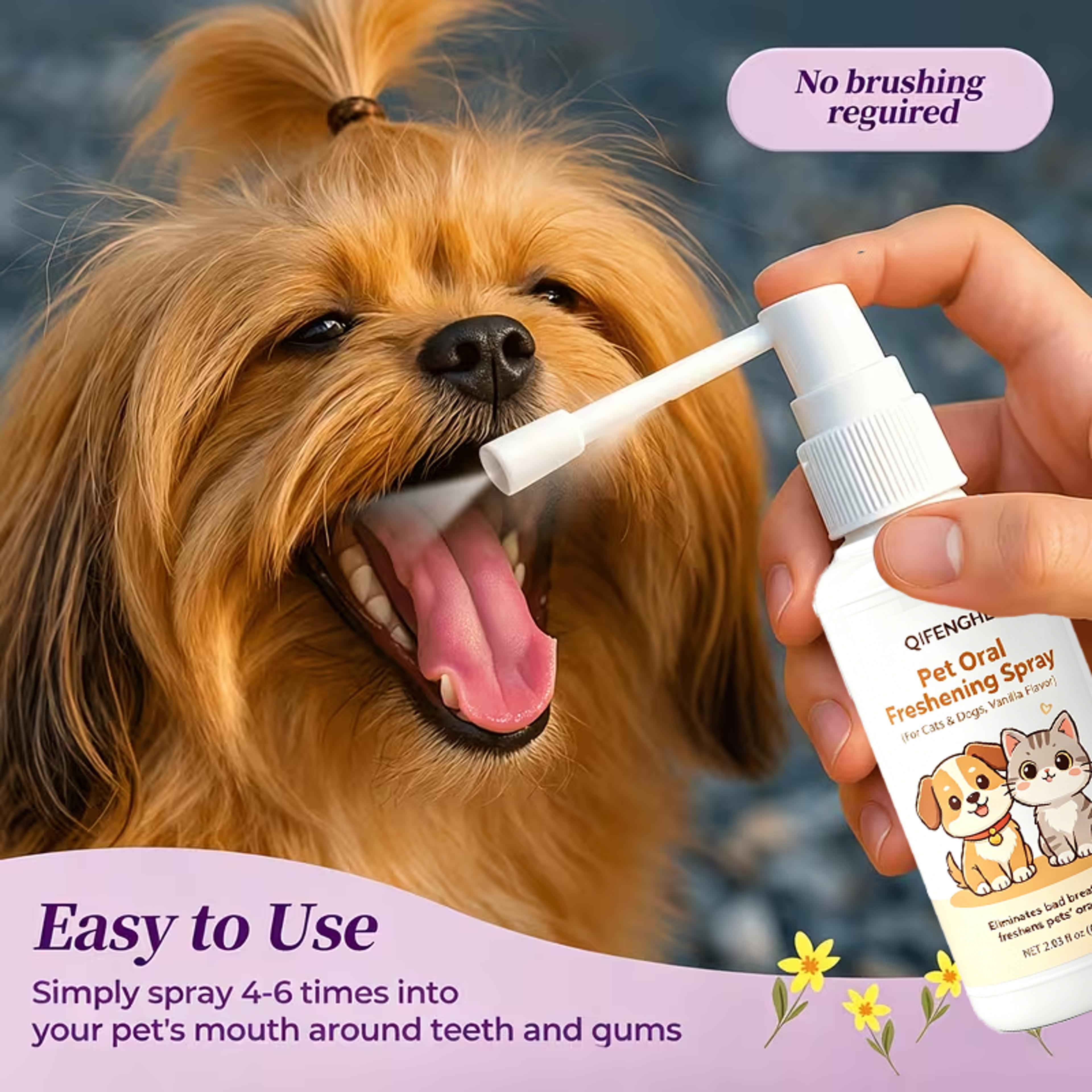Fresh Paws Vanilla Pet Dental Spray For Dogs  Cats Breath Freshener And Teeth Cleaner 1
