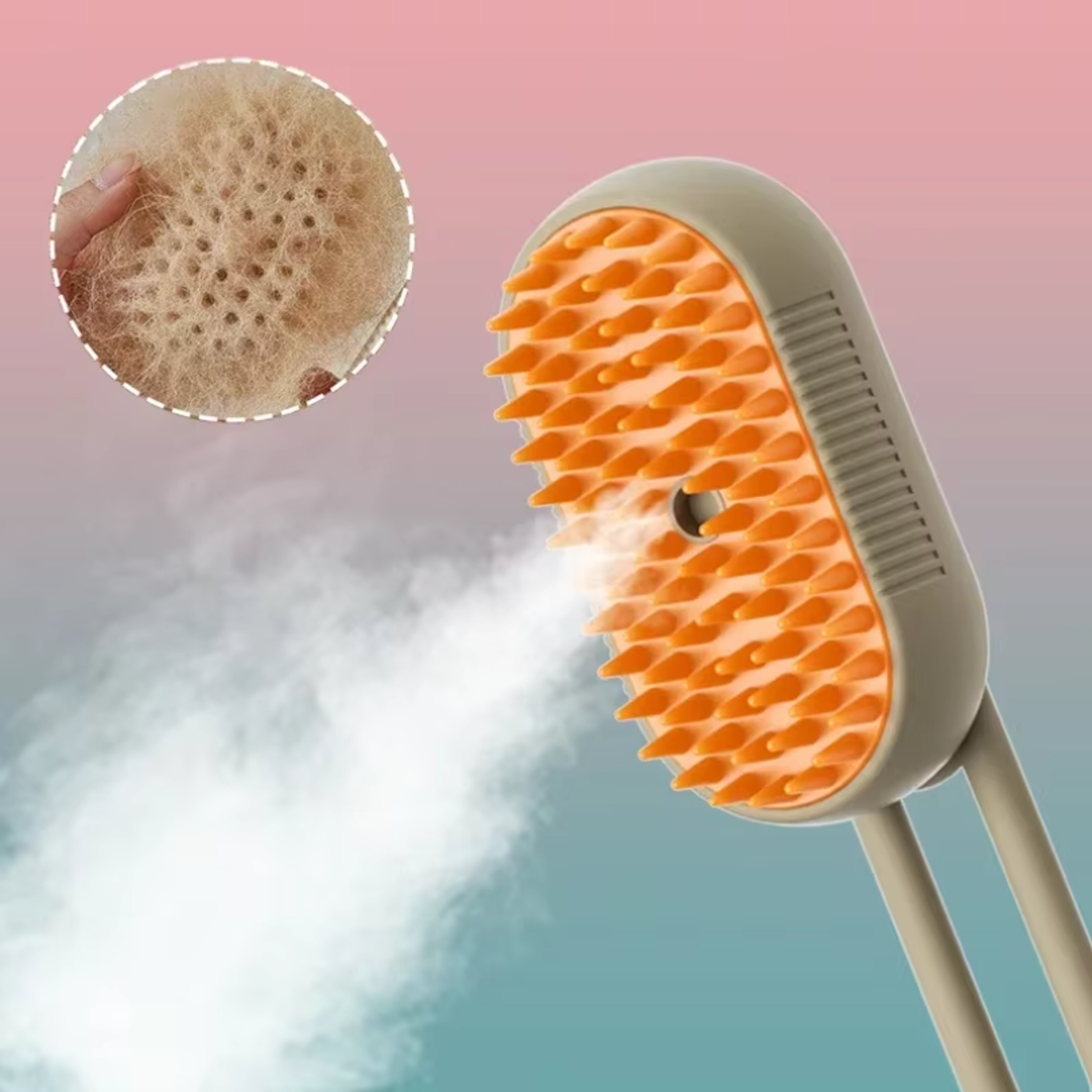 steam groom 3 in 1 pet steam brush for cats & dogs hair removal massage comb