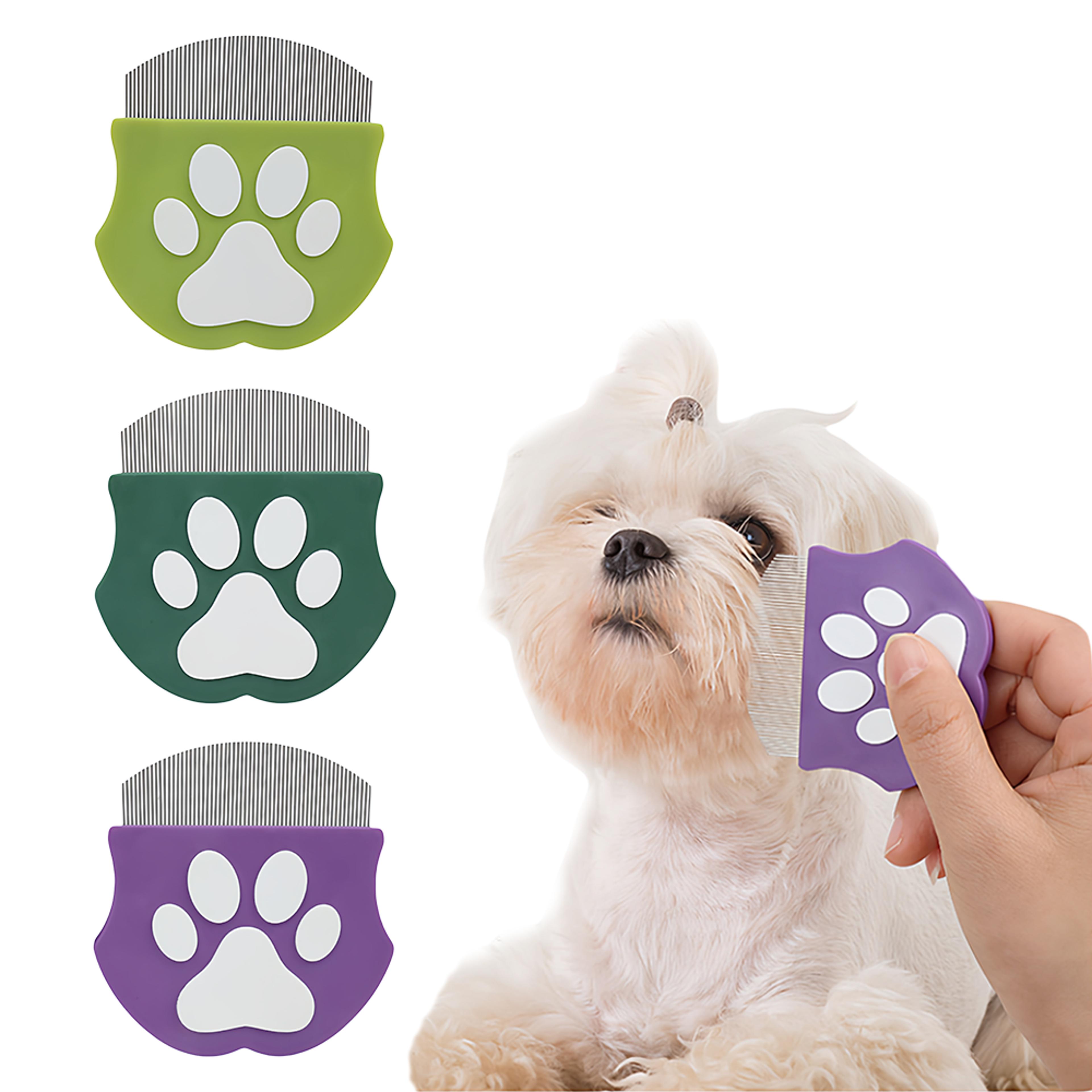 curved pet grooming comb for cats & dogs fine tooth cat flea comb & facial deshedding tool