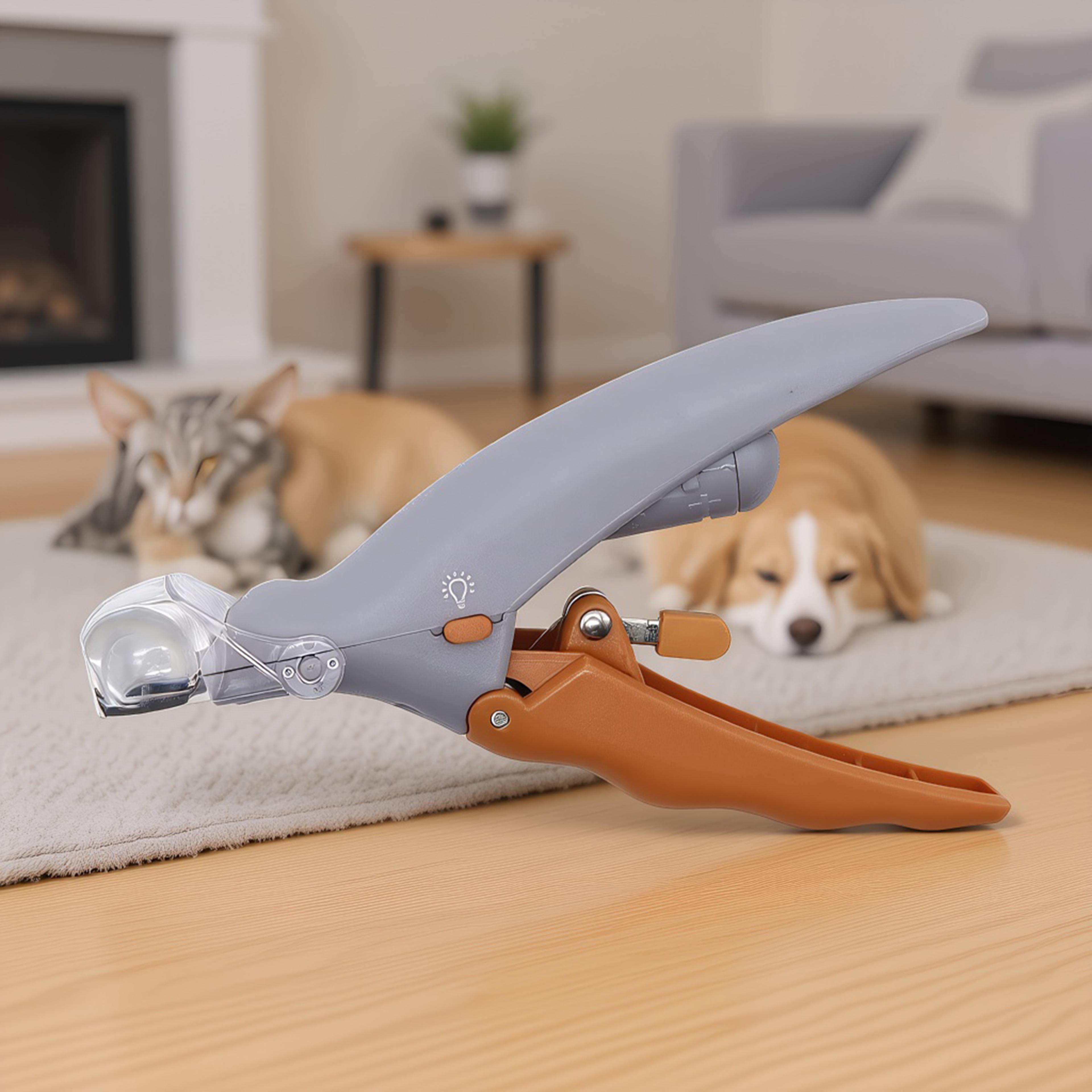 led pet nail clippers with magnifier for safe dog & cat grooming