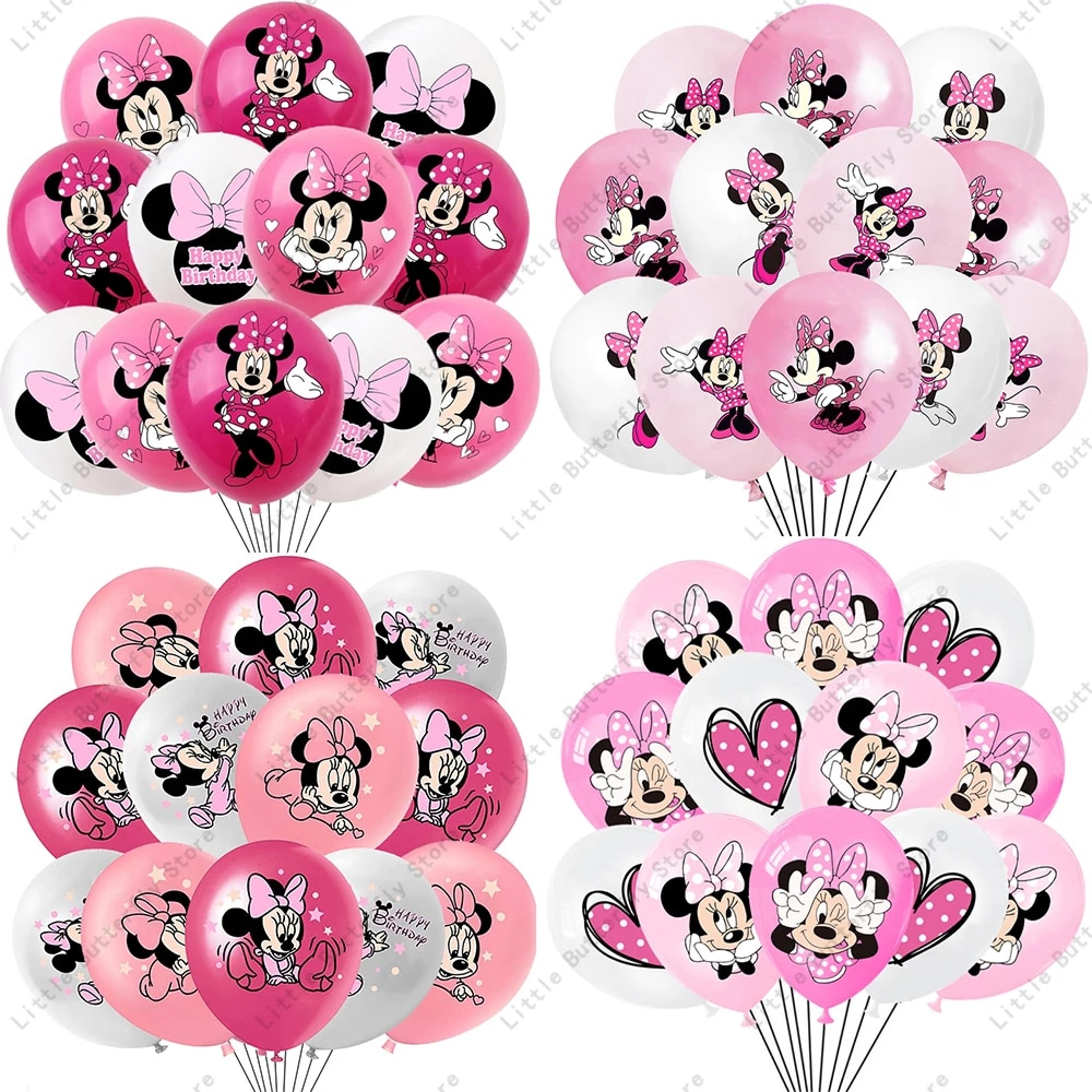 disney minnie mouse pink latex balloons - 10/20/30pcs party supplies for birthday deco