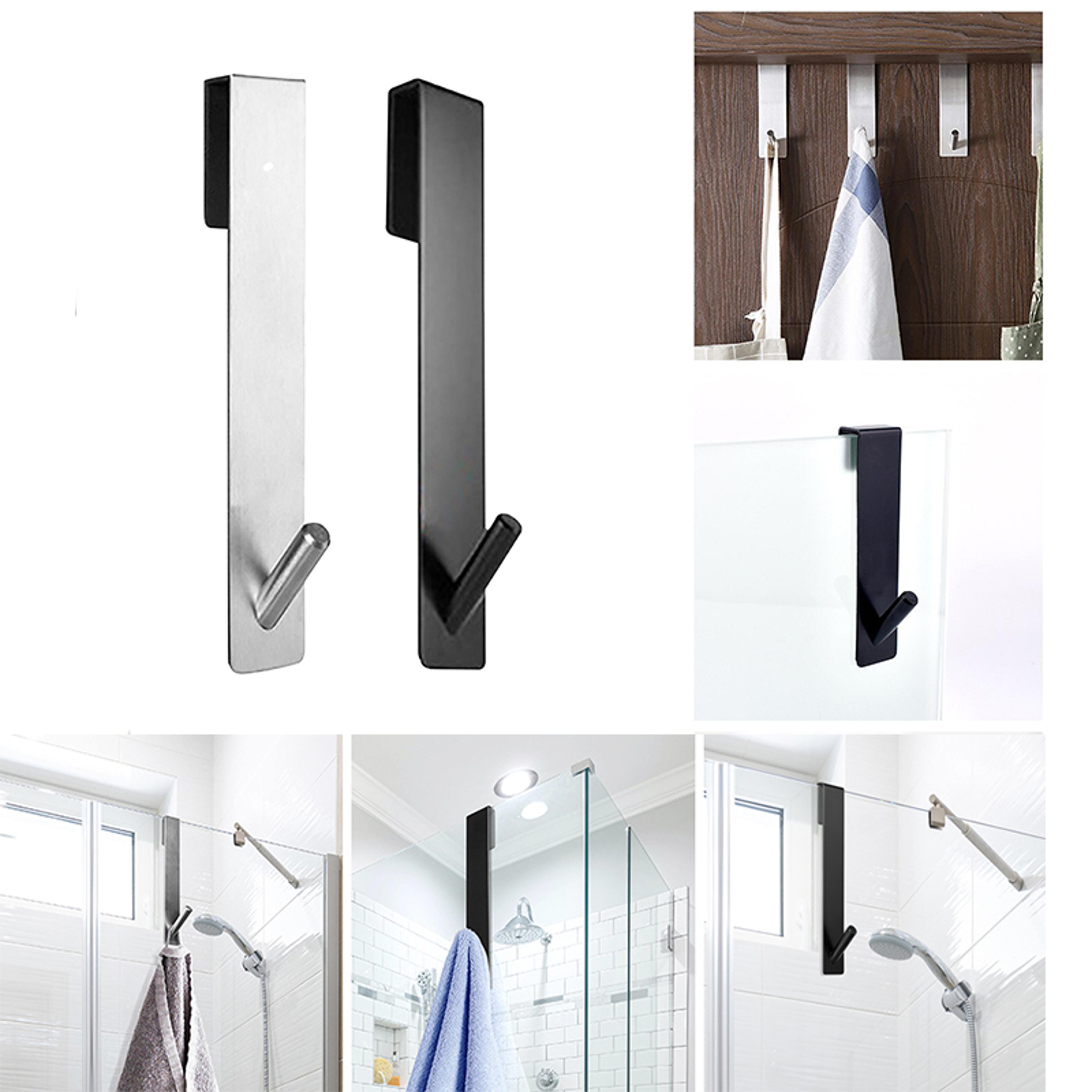 Stainless Steel SShape Door Back Towel Rack  Bathrobe Hanger  Holder Hooks For Shower  Bathroom 2