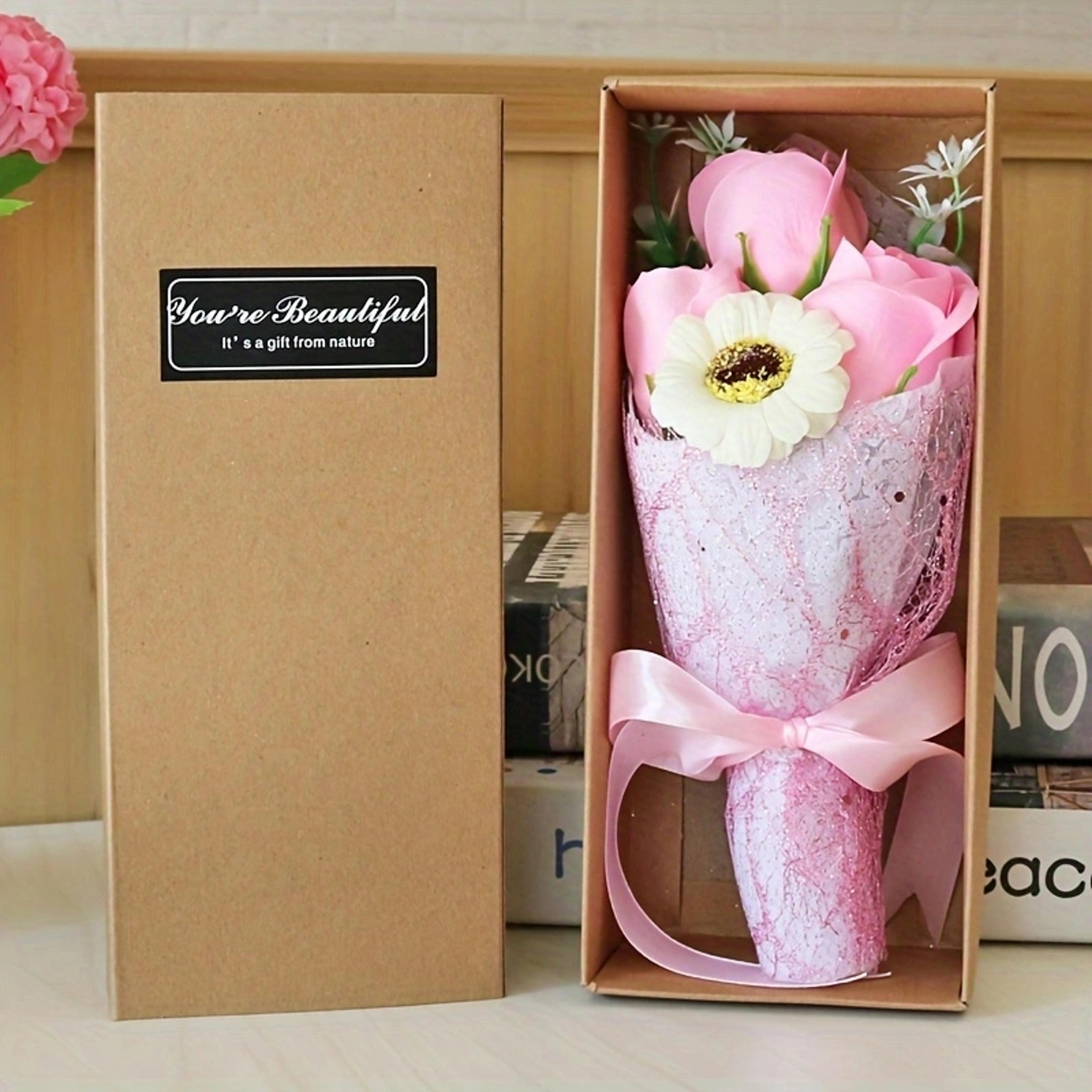 Creative Soap Flower Valentines Day Gift Box Set Wife Gift Rose Flower Bouquet Artificial Soap Smal 5