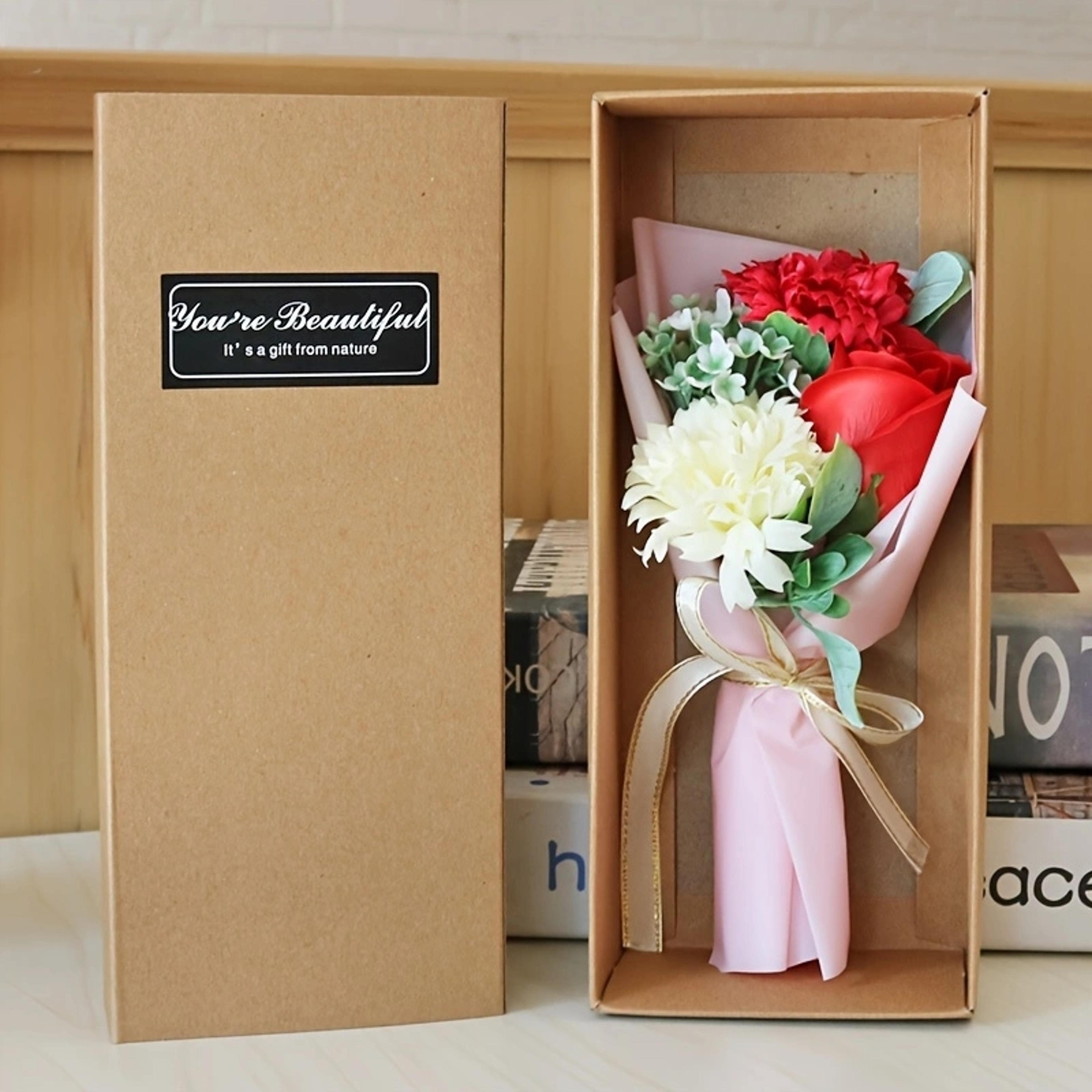Creative Soap Flower Valentines Day Gift Box Set Wife Gift Rose Flower Bouquet Artificial Soap Smal 9