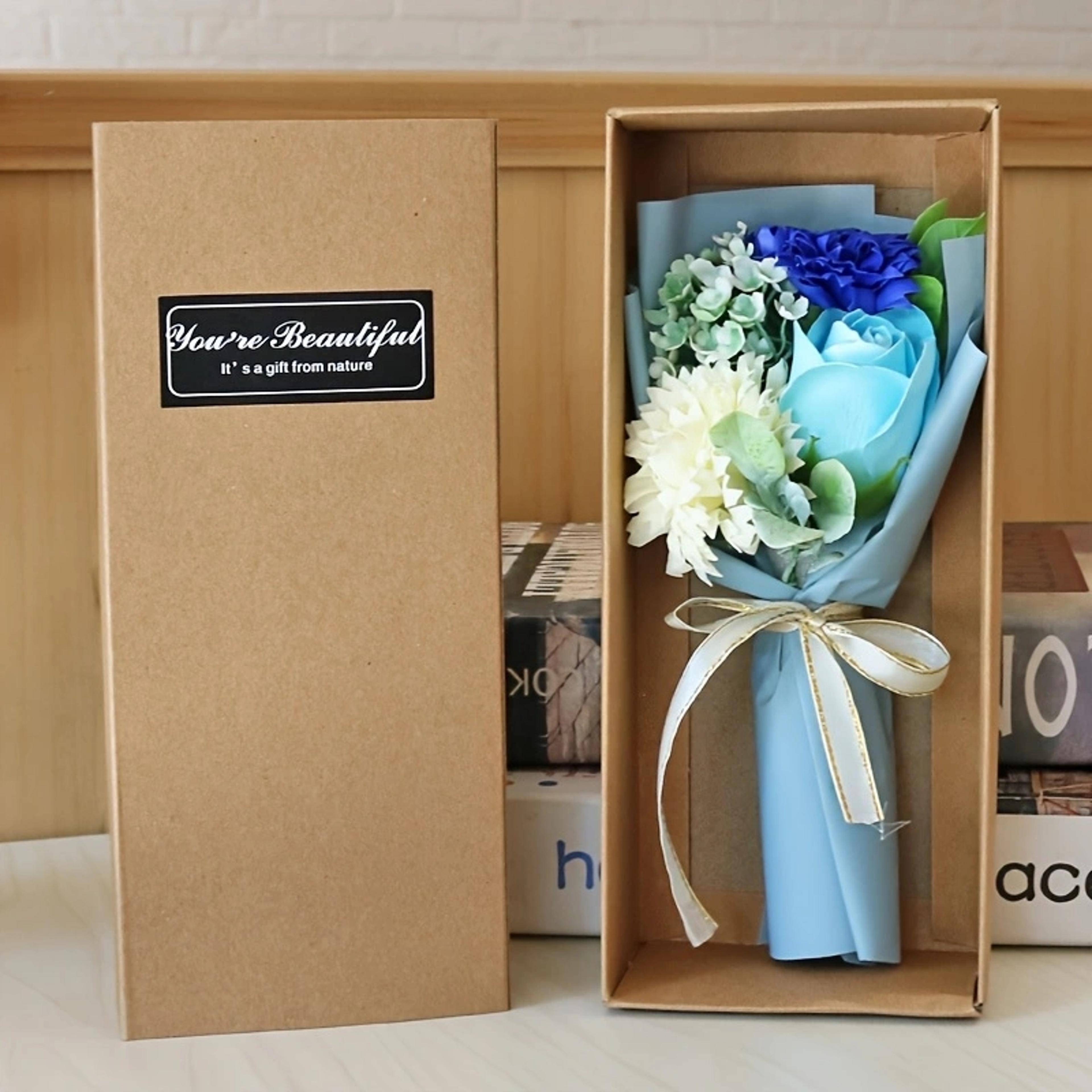 Creative Soap Flower Valentines Day Gift Box Set Wife Gift Rose Flower Bouquet Artificial Soap Smal 11