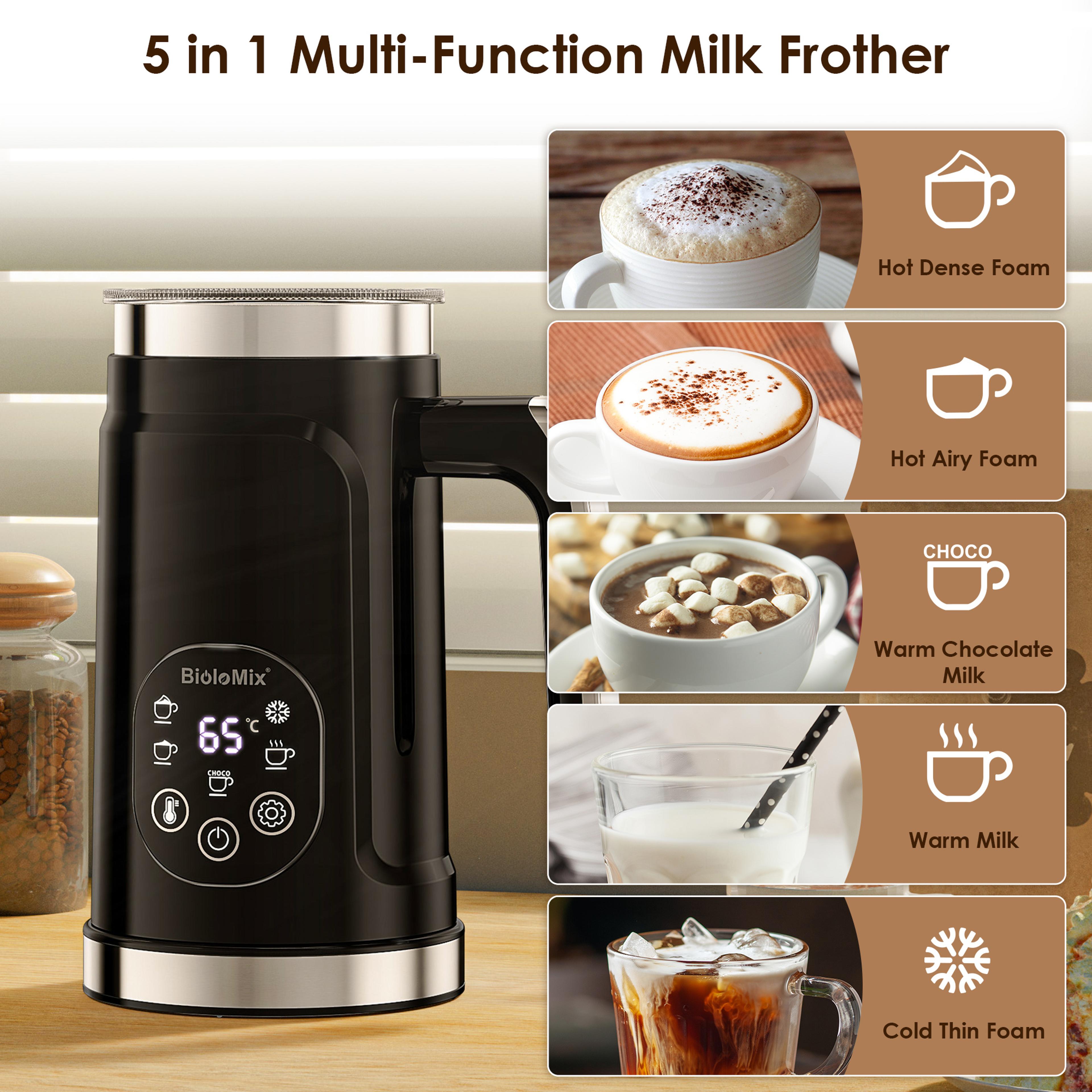 Milk Frother With Upgraded LED Display Touch Screen Hot And Cold Foam Maker Milk Warmer For Coffee  2