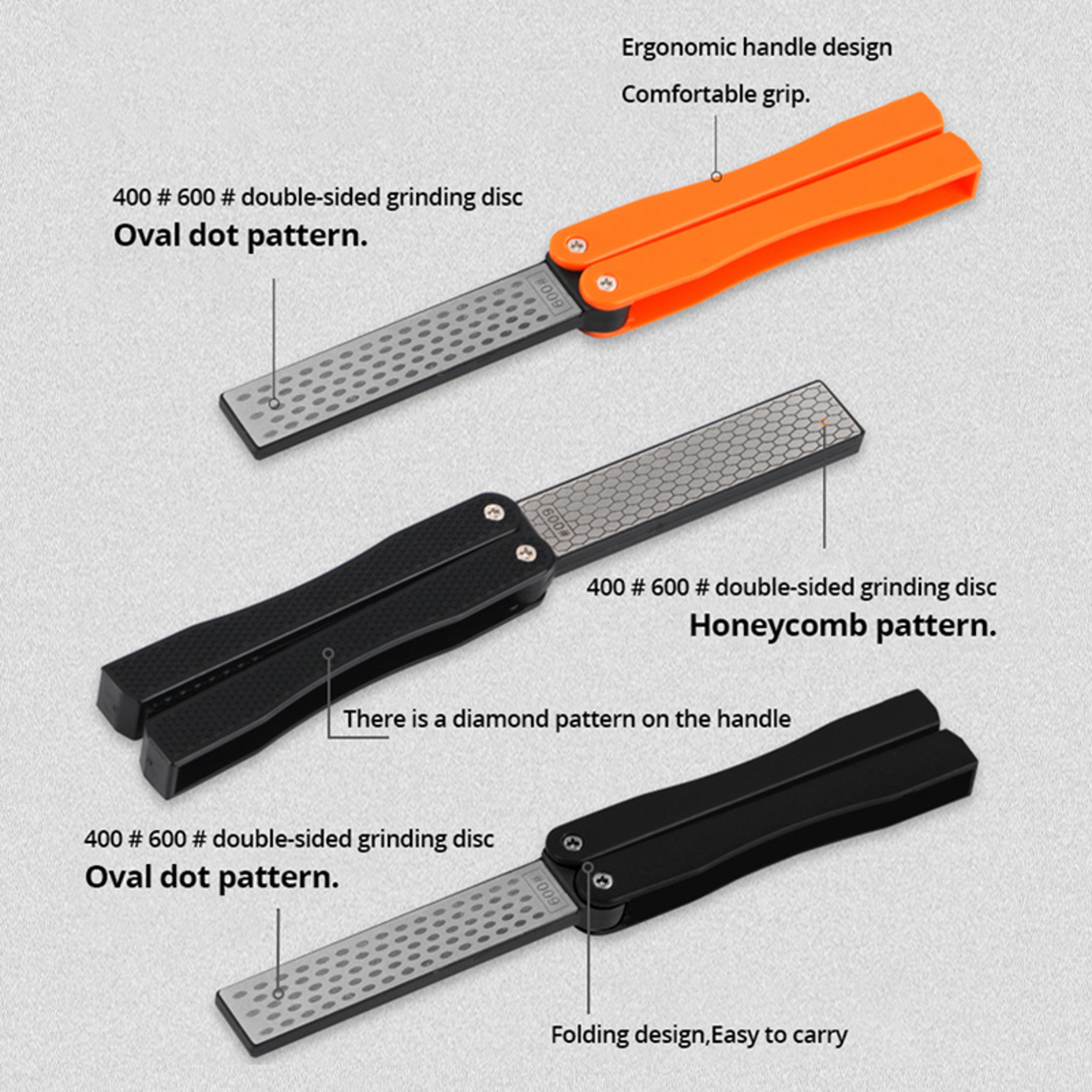 Portable Double Sided Grindstone Professional Knife Sharpener Diamond Sharpening Stone For Pocket   4