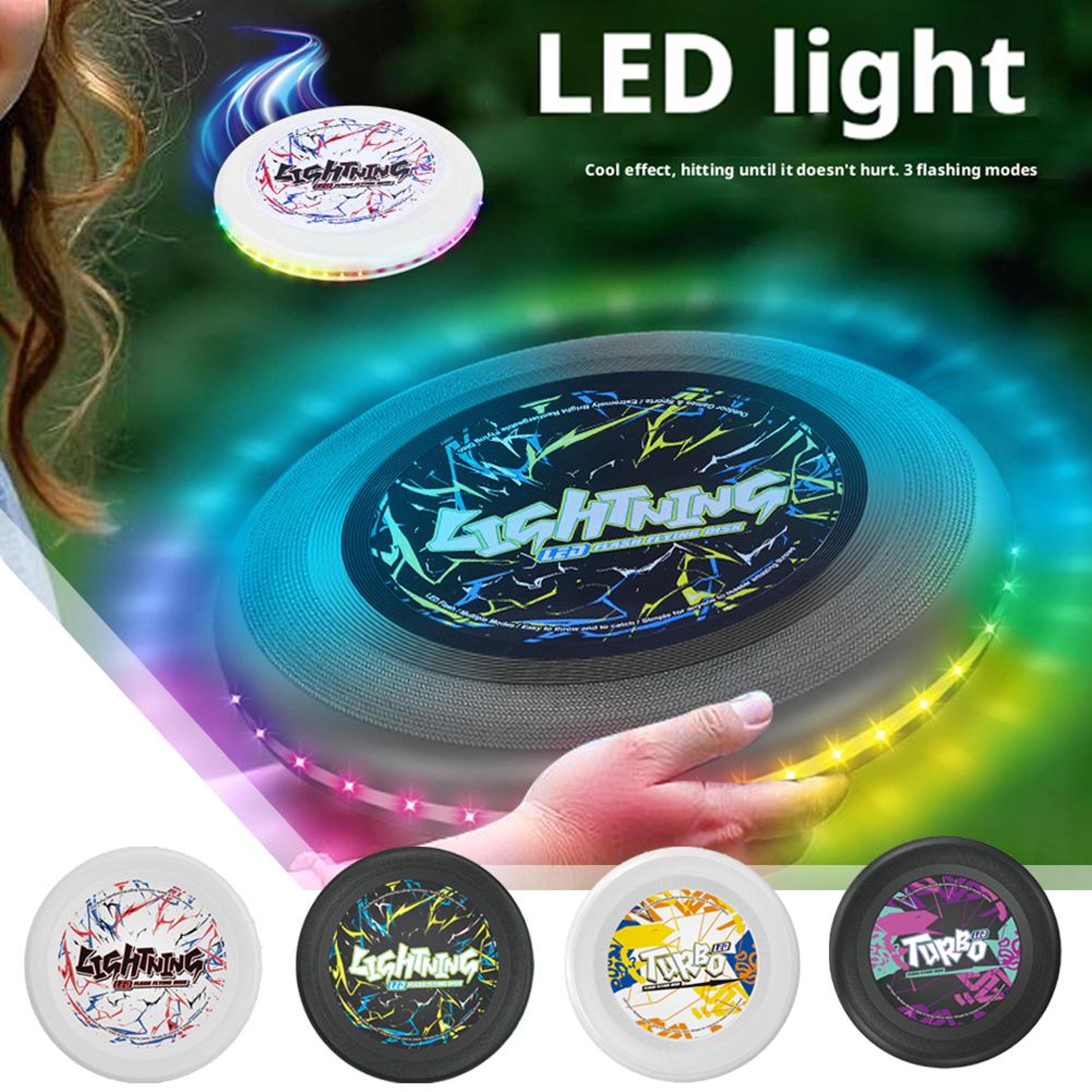 Glowing Hand Thrown Frisbee Interactive Night Light Toy For Kids And Parents Outdoor Lawn Game 0