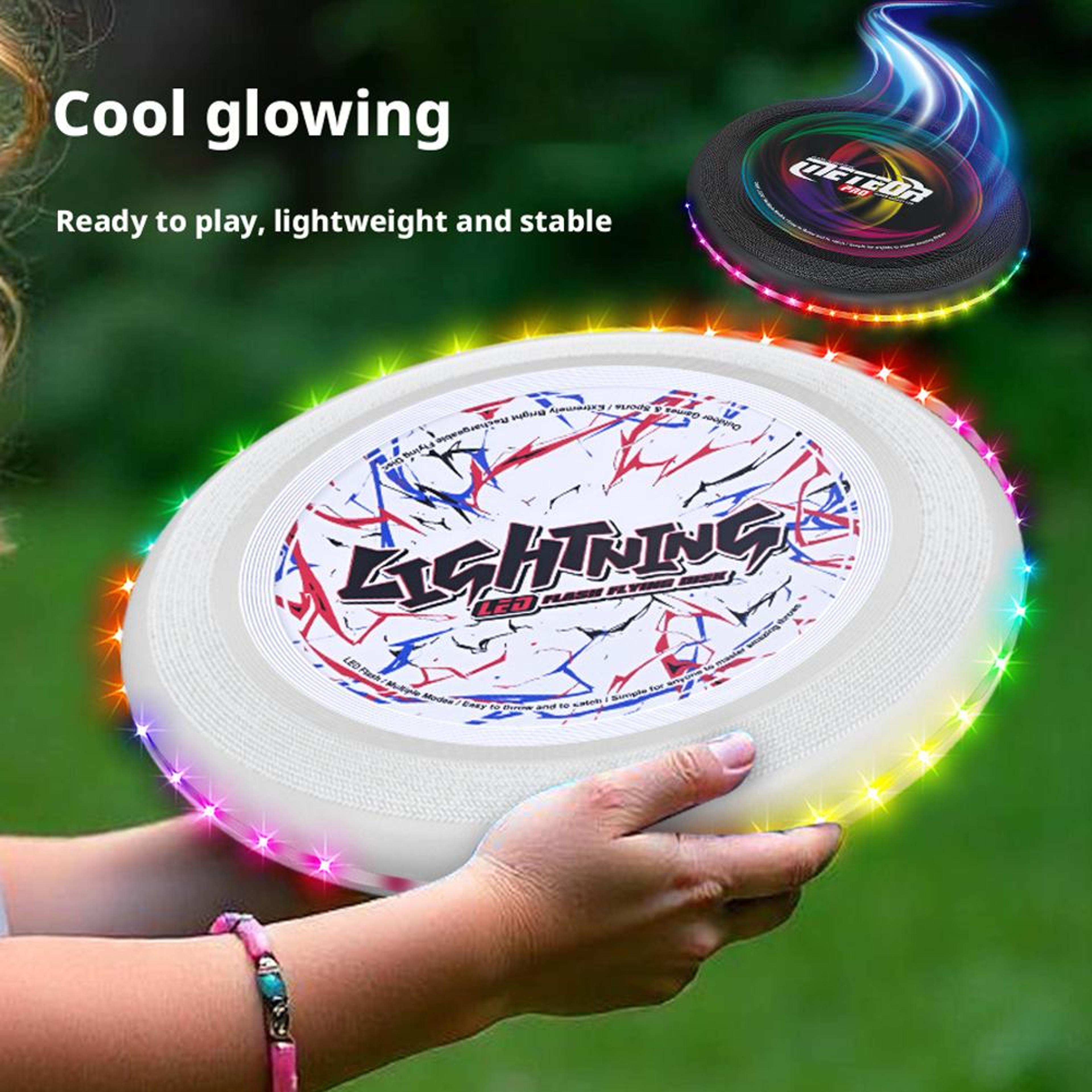 Glowing Hand Thrown Frisbee Interactive Night Light Toy For Kids And Parents Outdoor Lawn Game 4