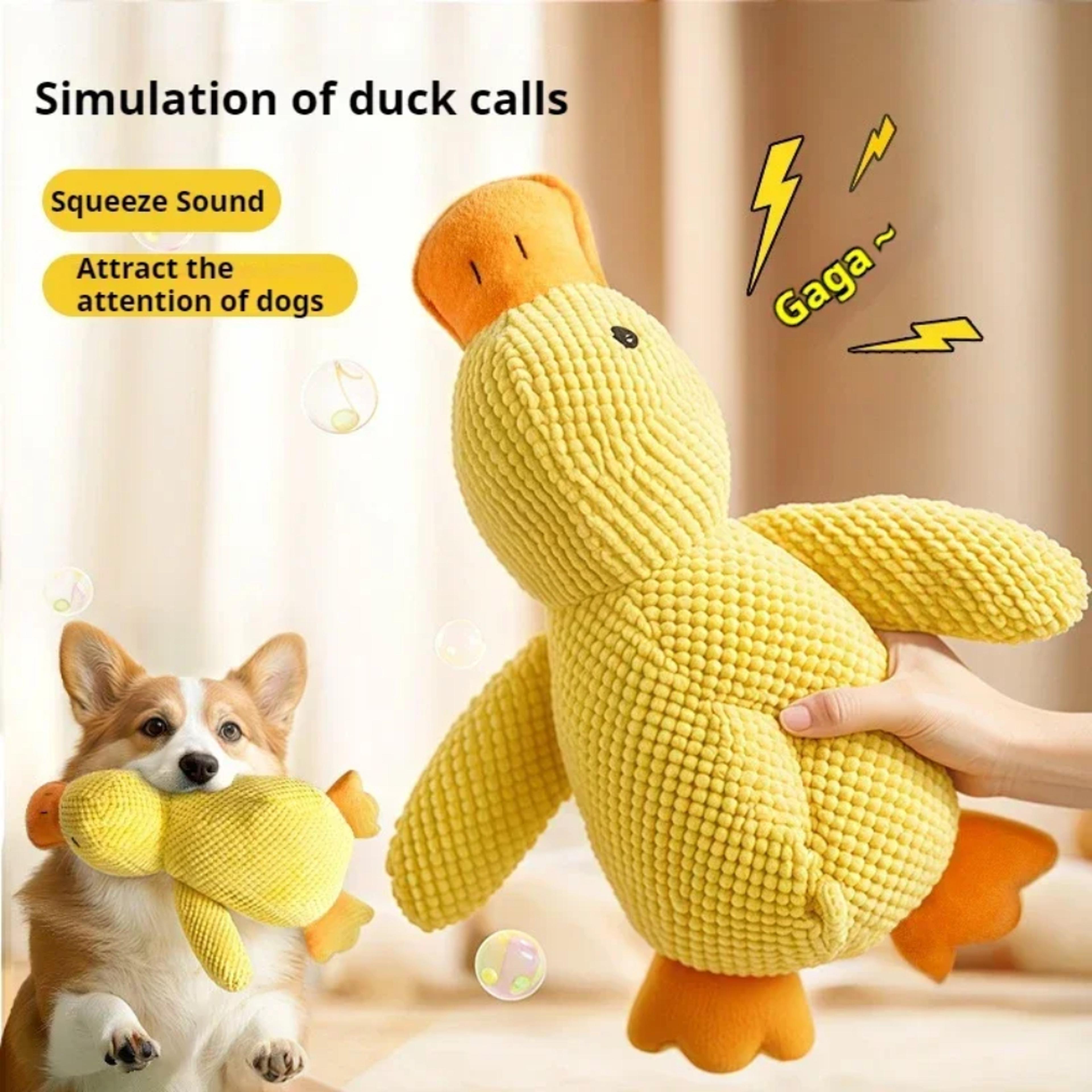 Squeaky Plush Duck Dog Chew Toy Durable Interactive Companion For Teething  Play 1