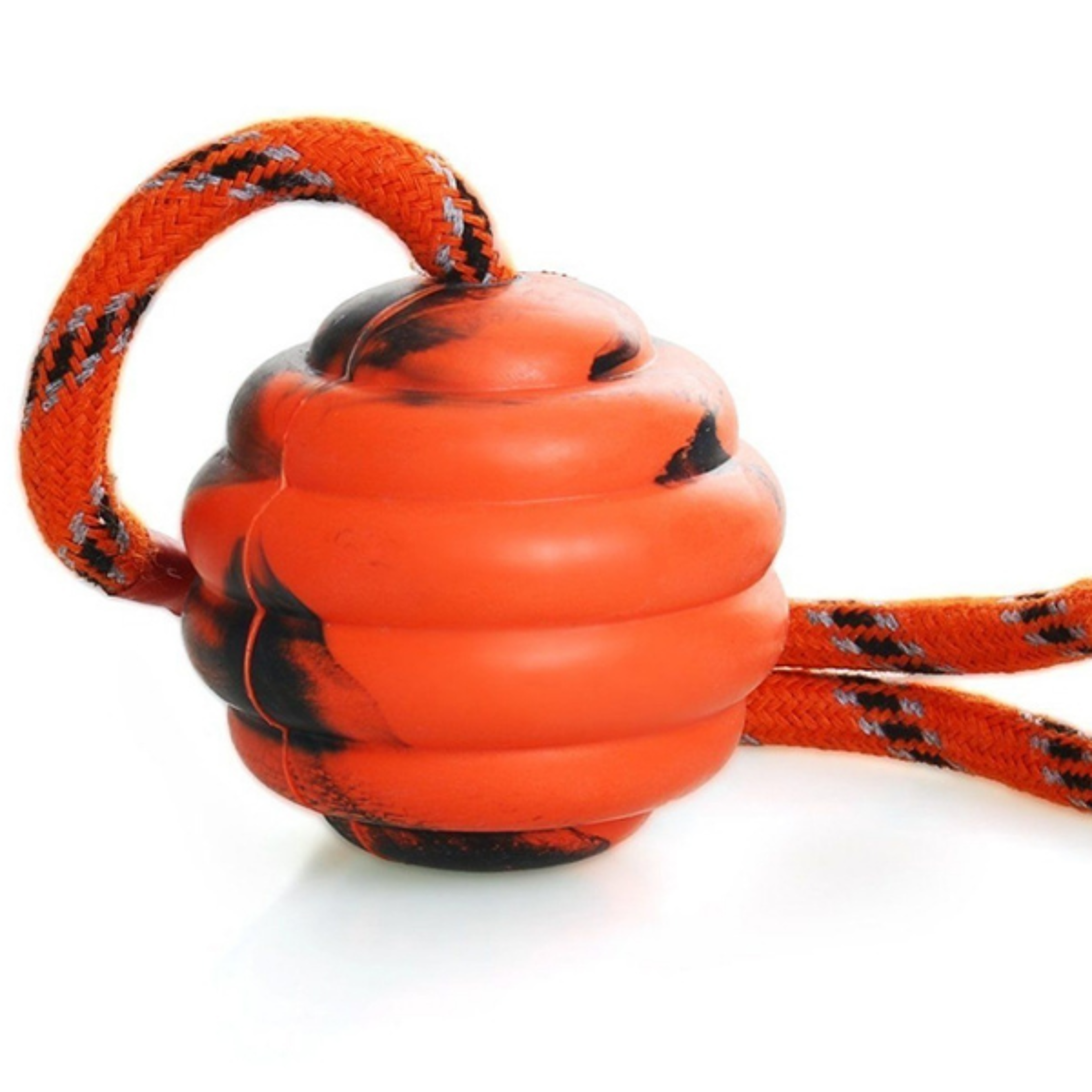 Natural Rubber Dog Ball on Rope Training Toy for Fetch and Tug