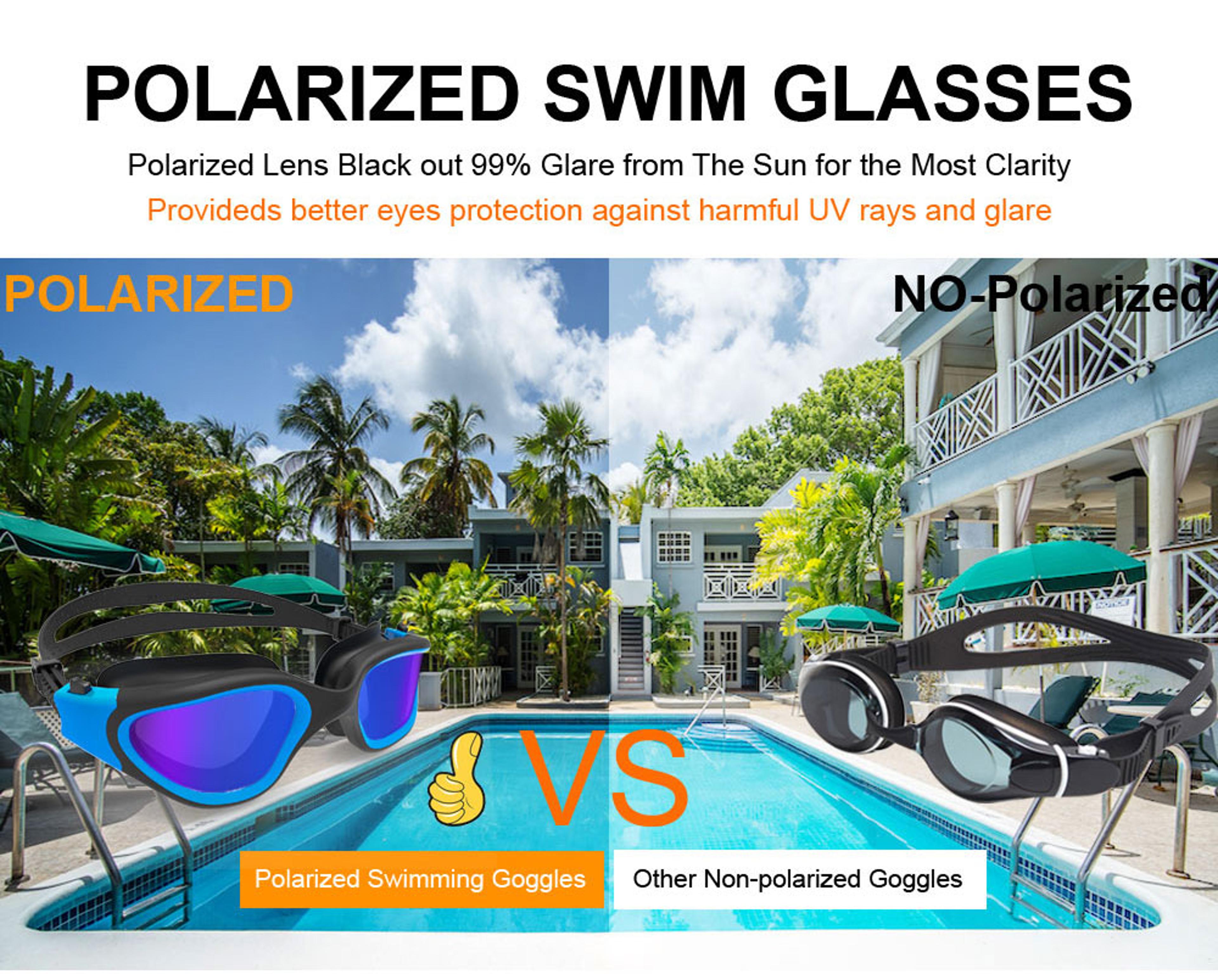 Polarized Swim Goggles For Adults Anti Fog UV Protection Leak Proof Comfort Fit 5