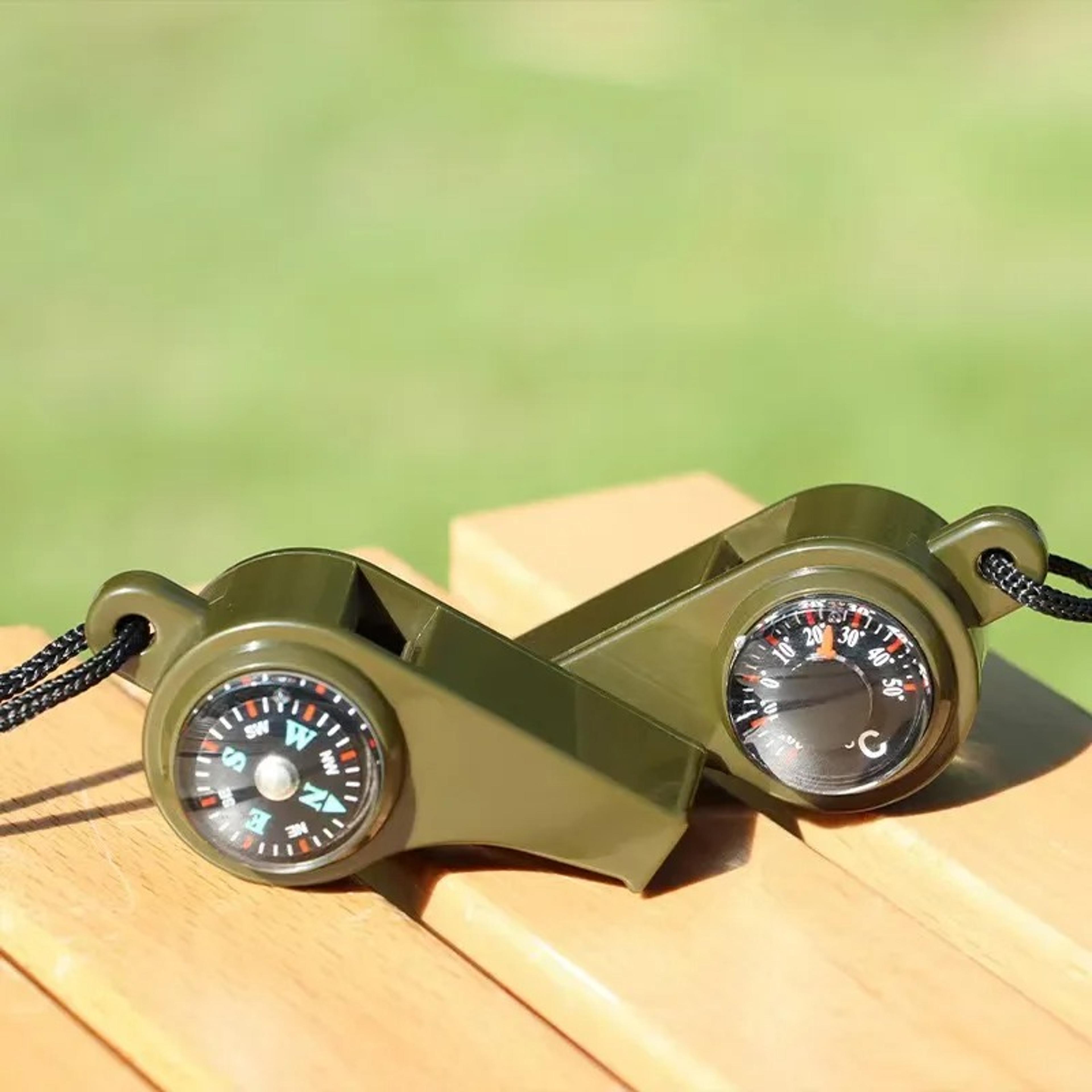 Survival Whistle With Compass And Thermometer For Camping Hiking Emergency Kits 0