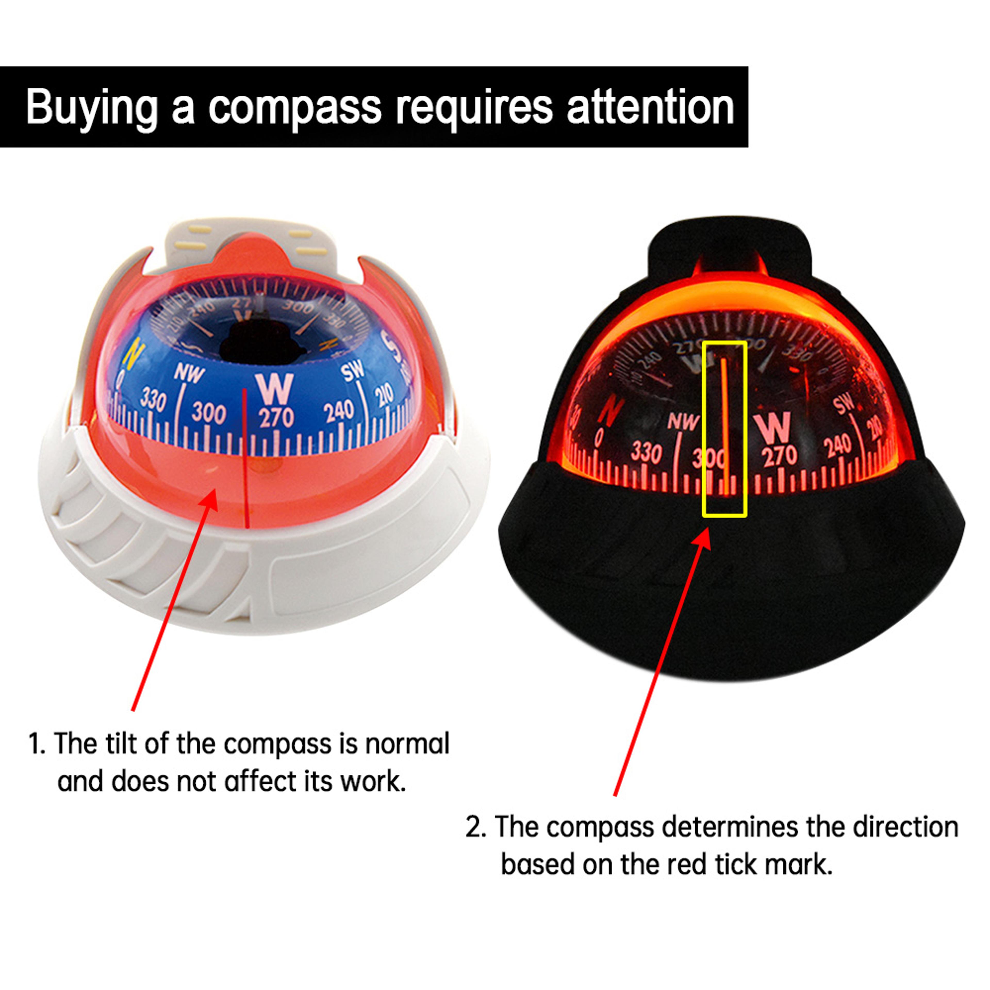 LED Marine Compass For Boats Pivoting Boat Navigation Compass 1