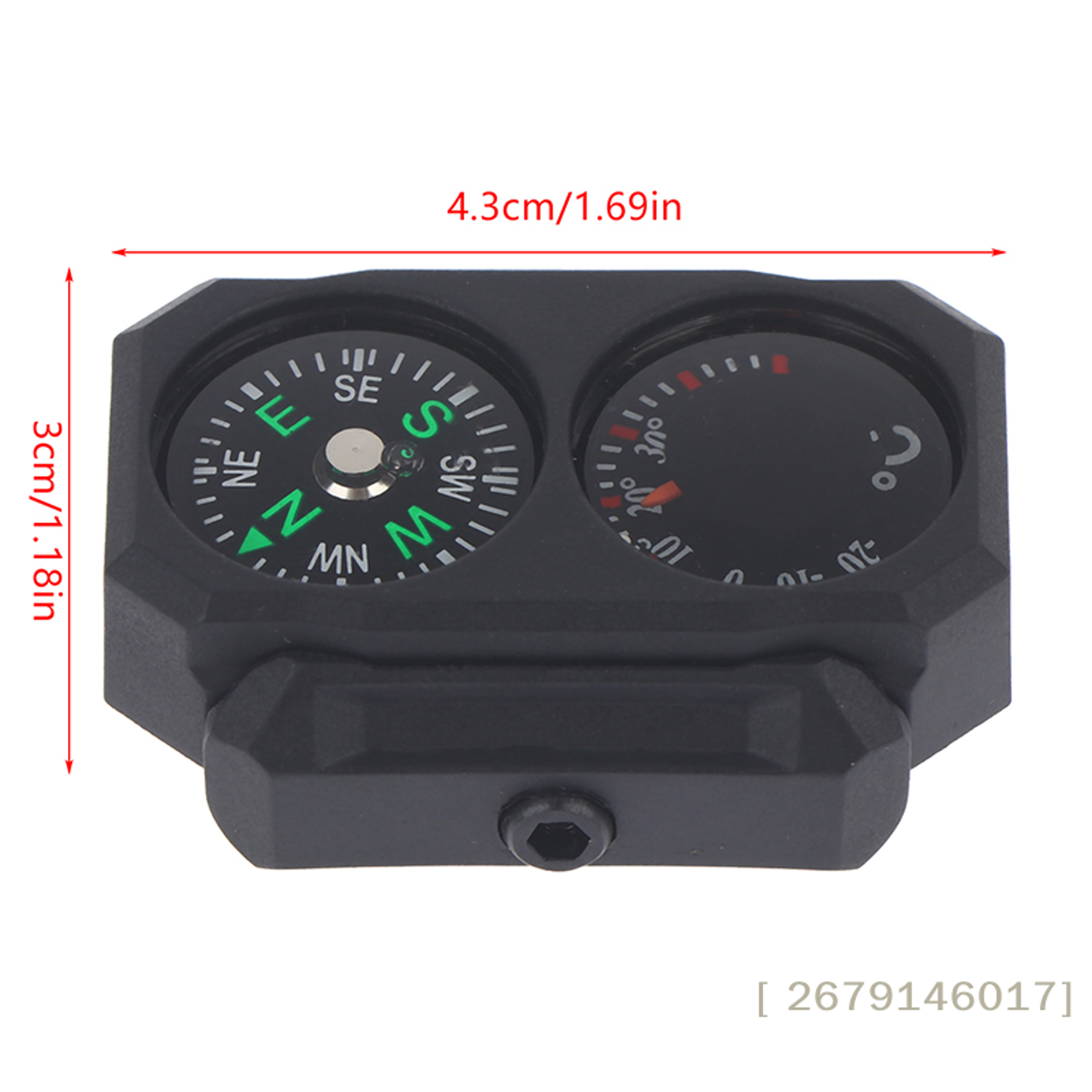 Mini Compass Thermometer For Rail Outdoor Navigation Accessory 4