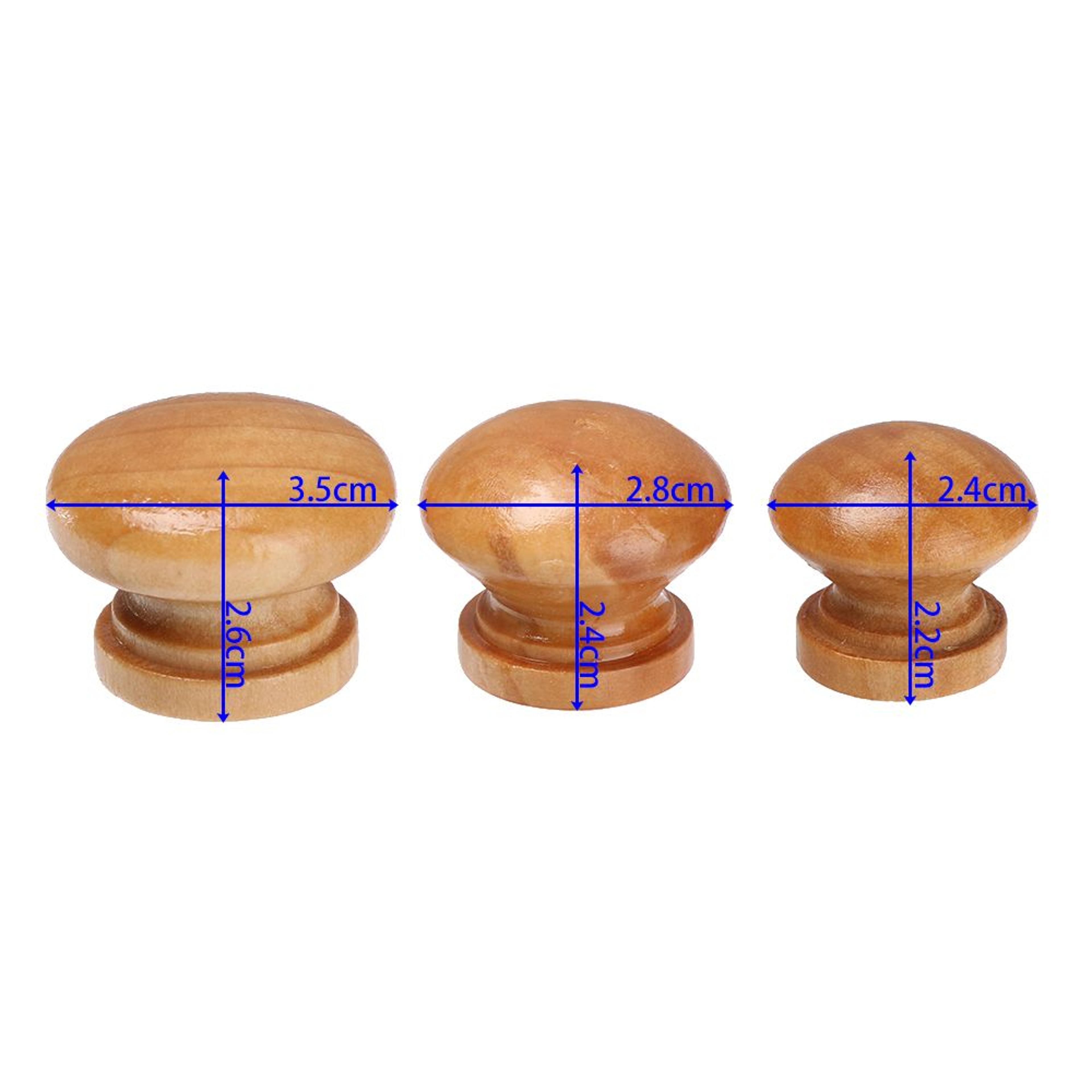 Wooden Cabinet Knobs Natural Round Drawer And Wardrobe Pull Handles 4