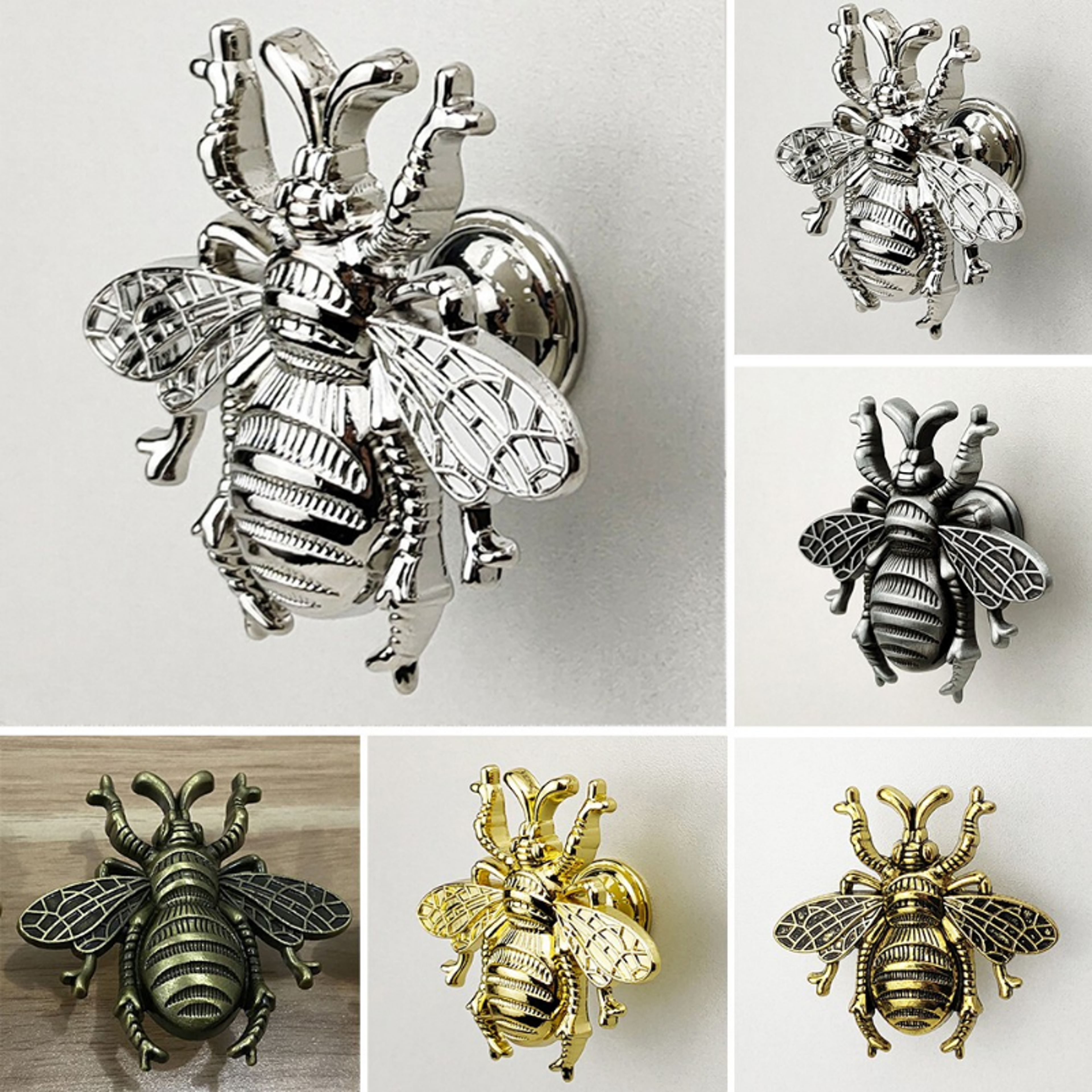 Vintage Bee Solid Brass Cabinet Knob Decorative Drawer Pull For Kitchen Cupboards 0
