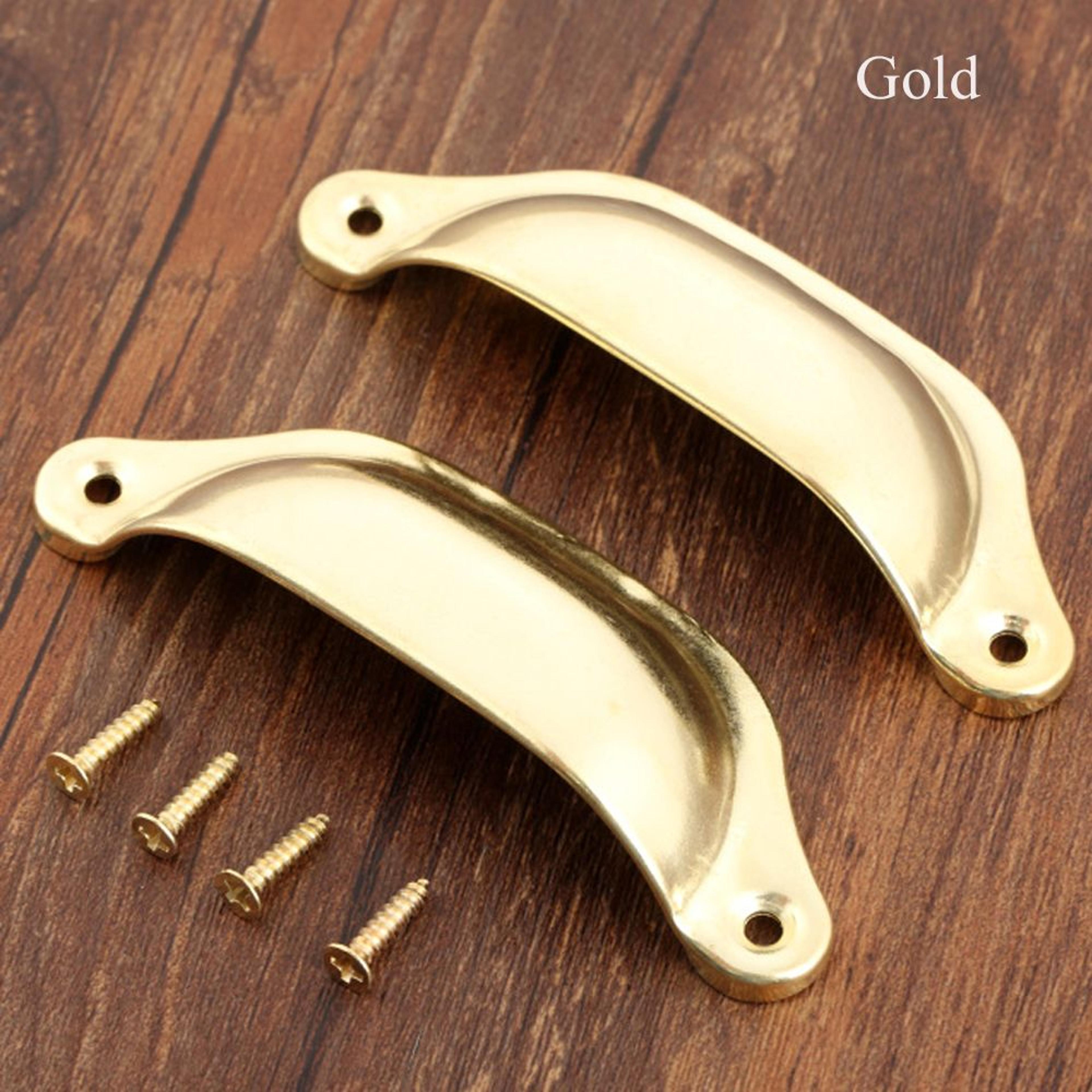 Antique Brass Shell Drawer Pulls Set Vintage Cabinet Cup Handles With Screws 8