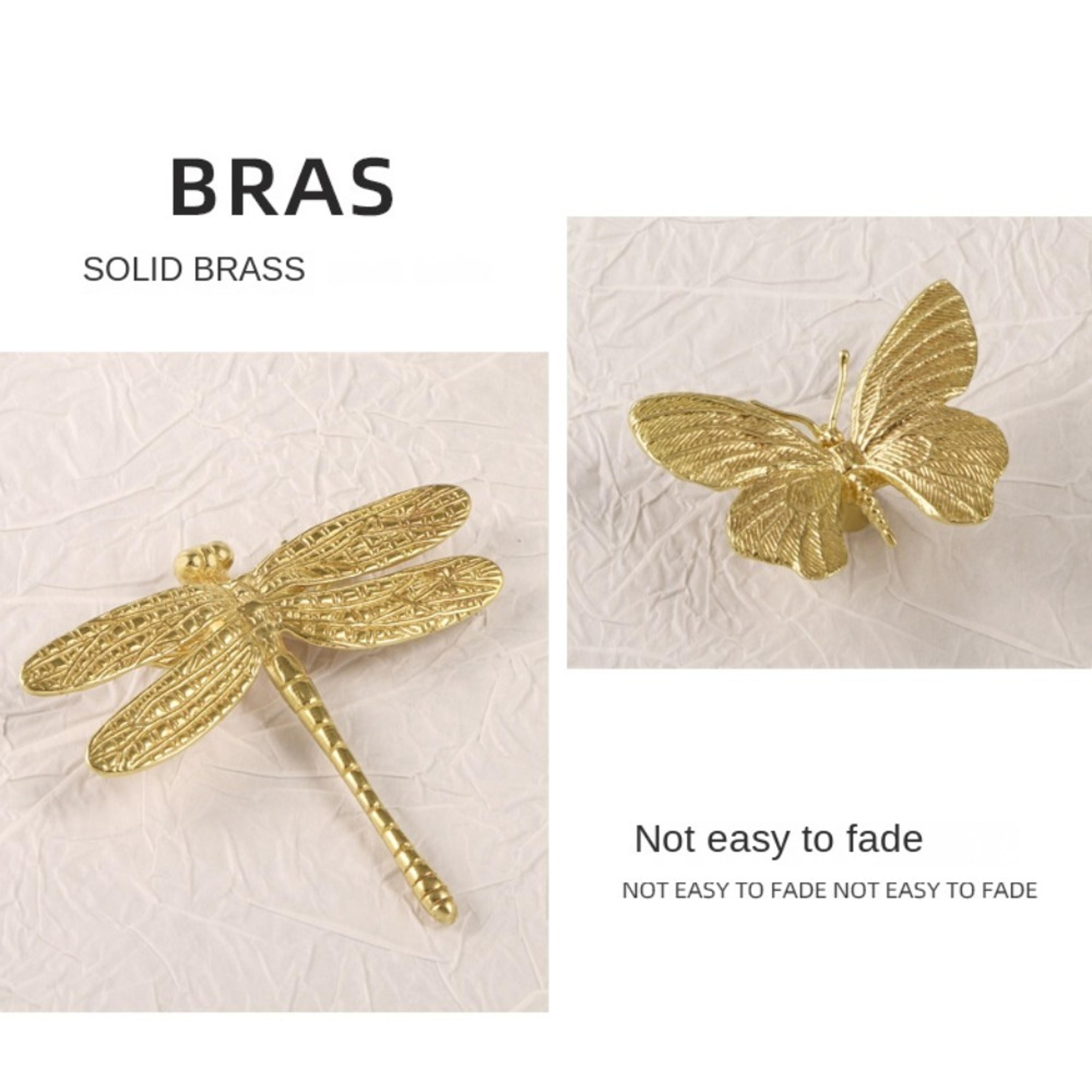 Vintage Brass Butterfly Dragonfly Cabinet Knobs For Drawers And Wardrobes 3