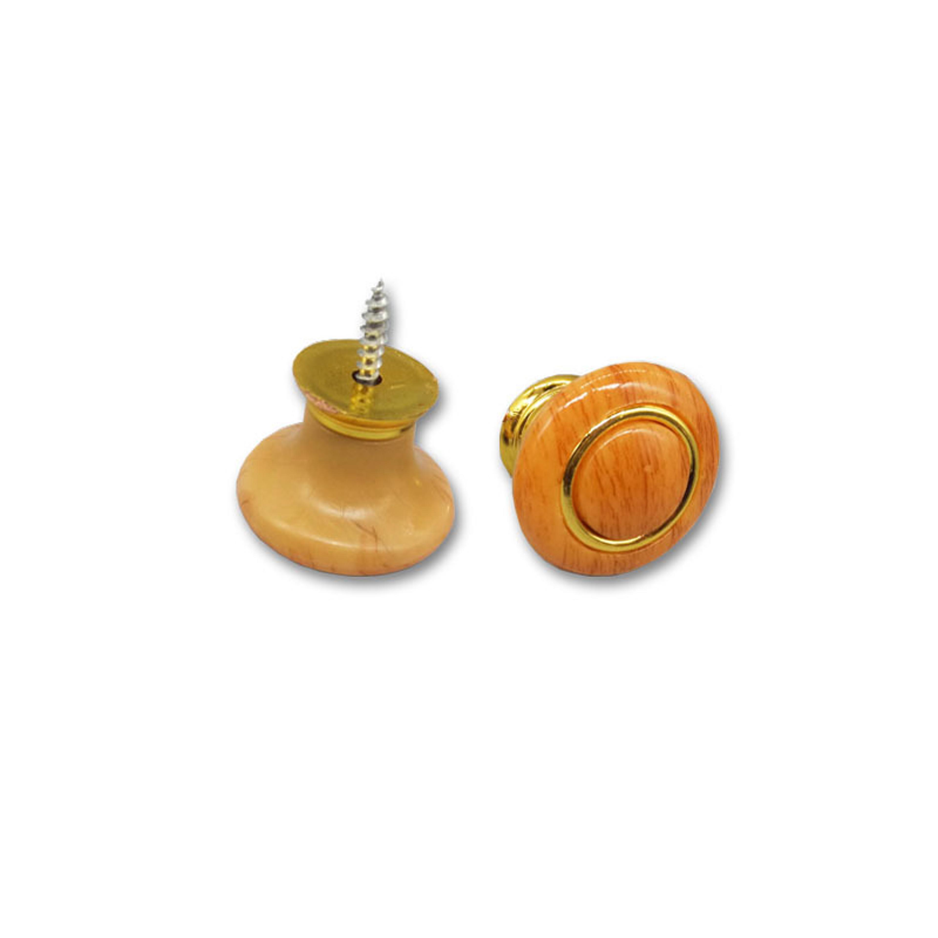 Modern Wood Grain Cabinet Knobs Pack Round Single Hole Drawer Pulls 1