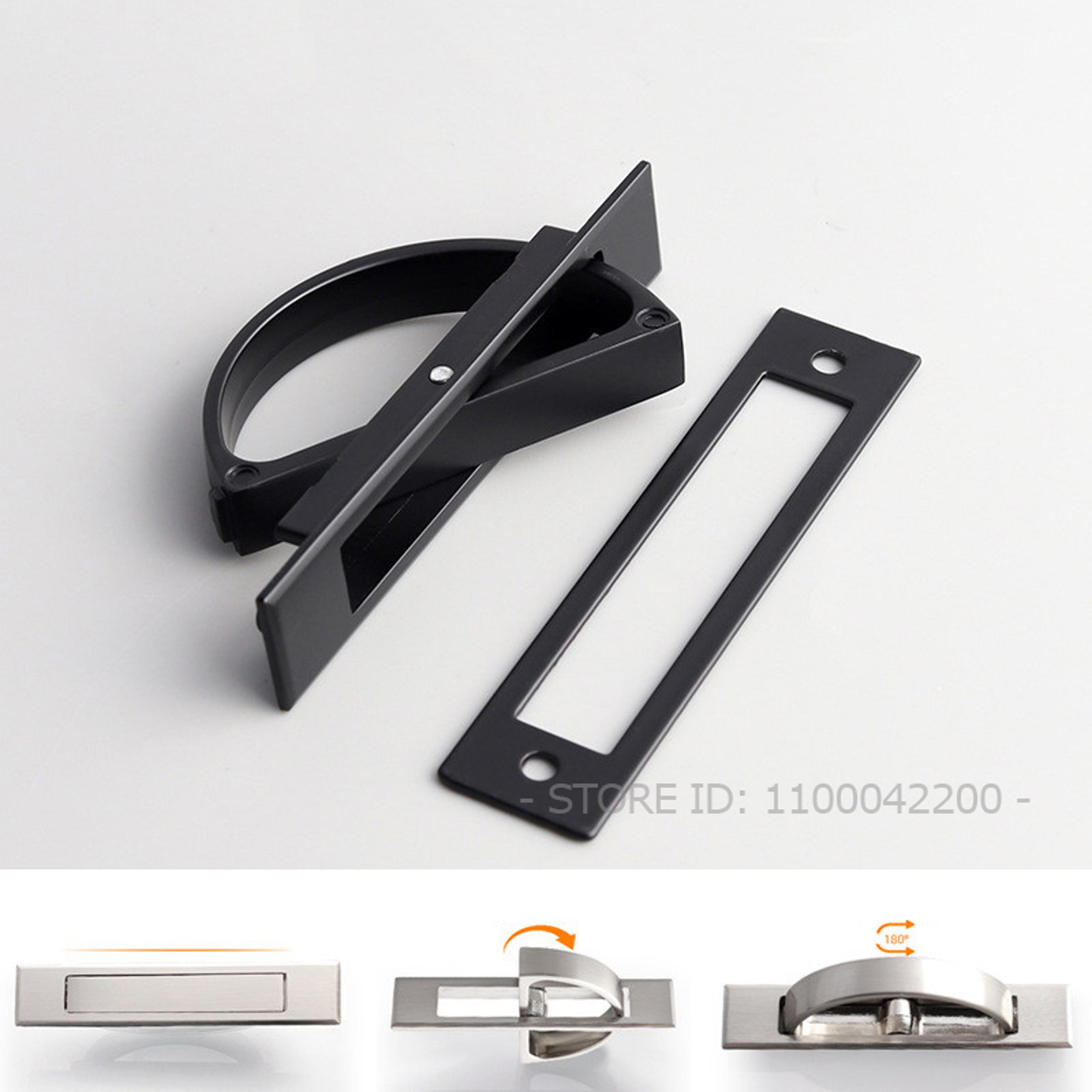 Flush Mount Recessed Cabinet Handle Hidden Zinc Alloy Pull For Sliding Doors  Tatami Cabinets 3